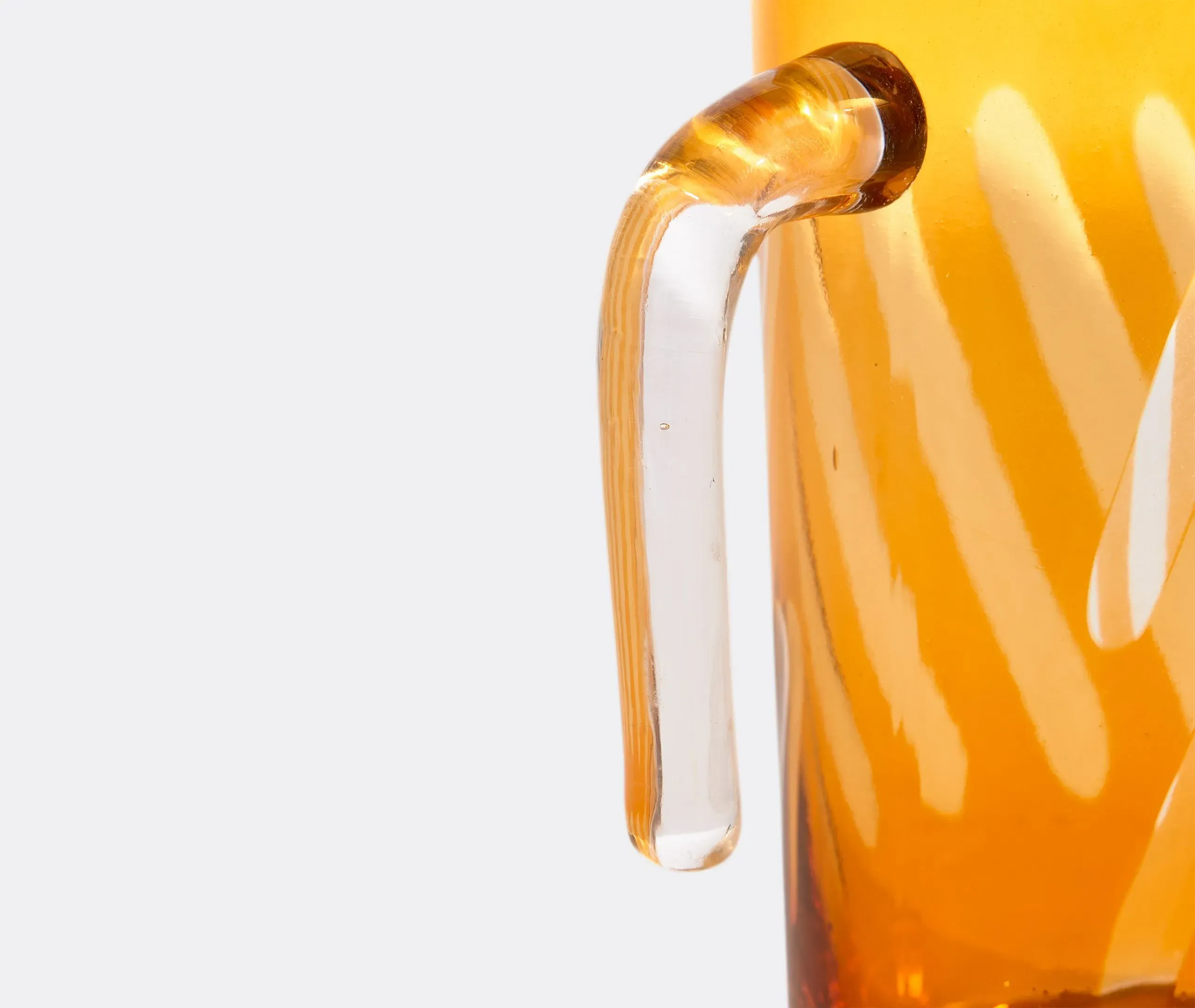 Wave Pattern Pitcher with Sandblasted Design - Orange