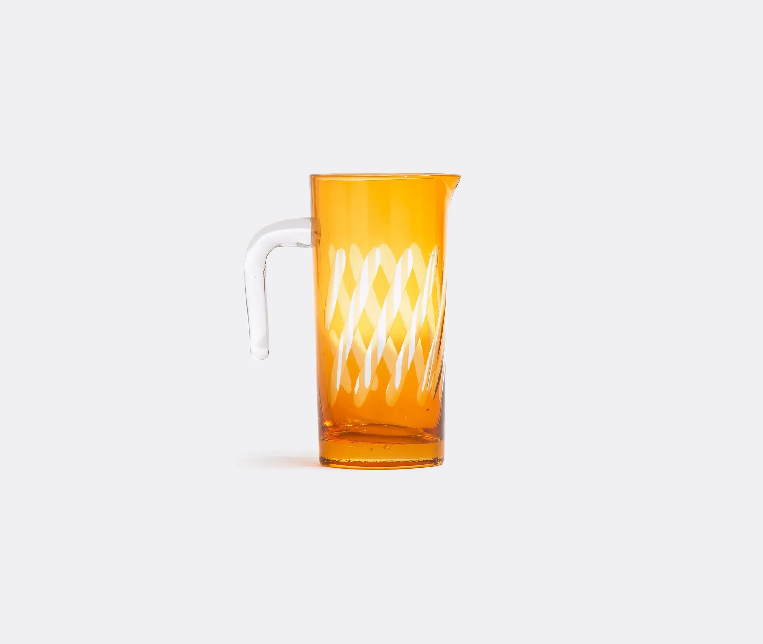 Wave Pattern Pitcher with Sandblasted Design - Orange