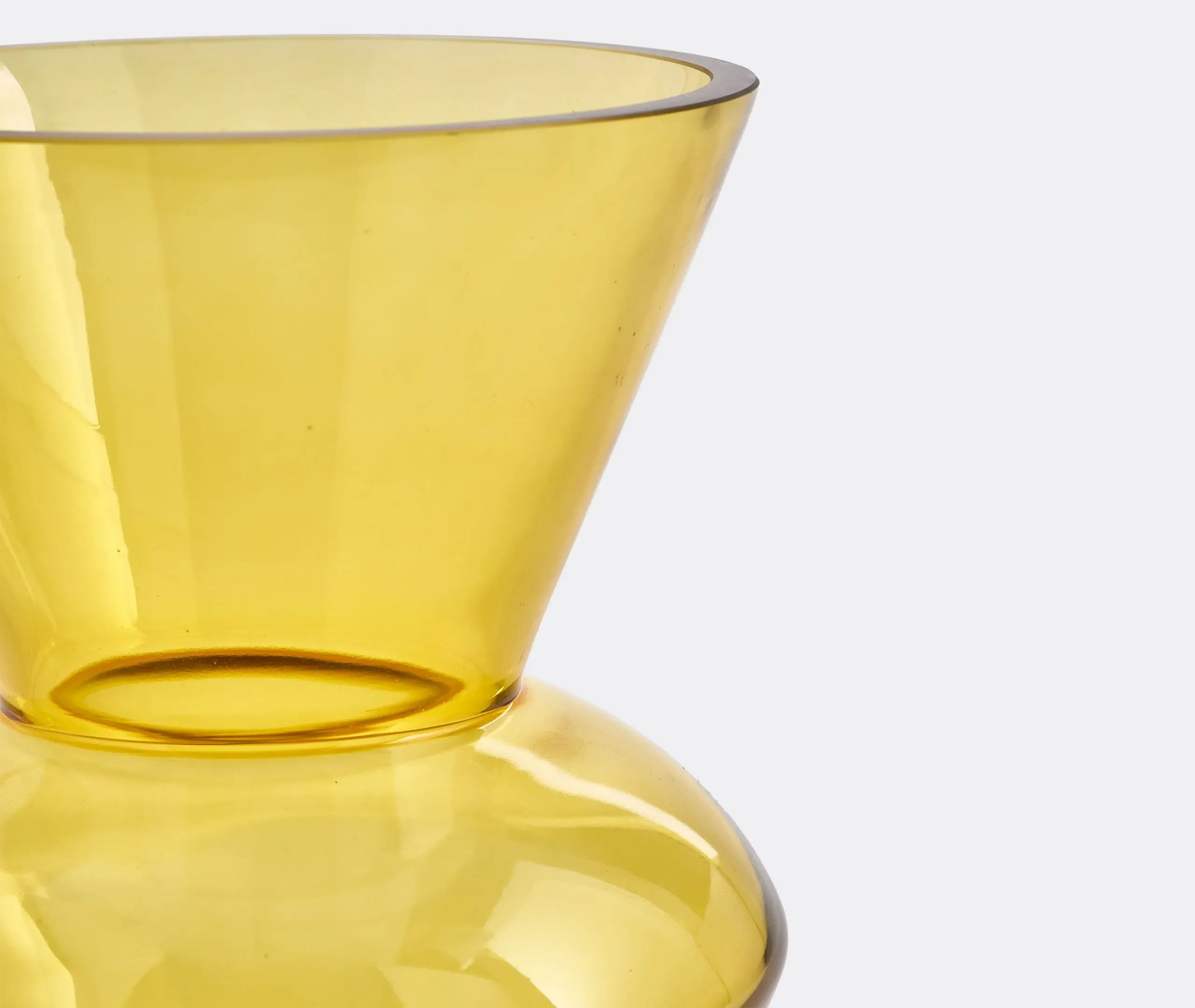 Wide Neck Vase - Yellow, Glass