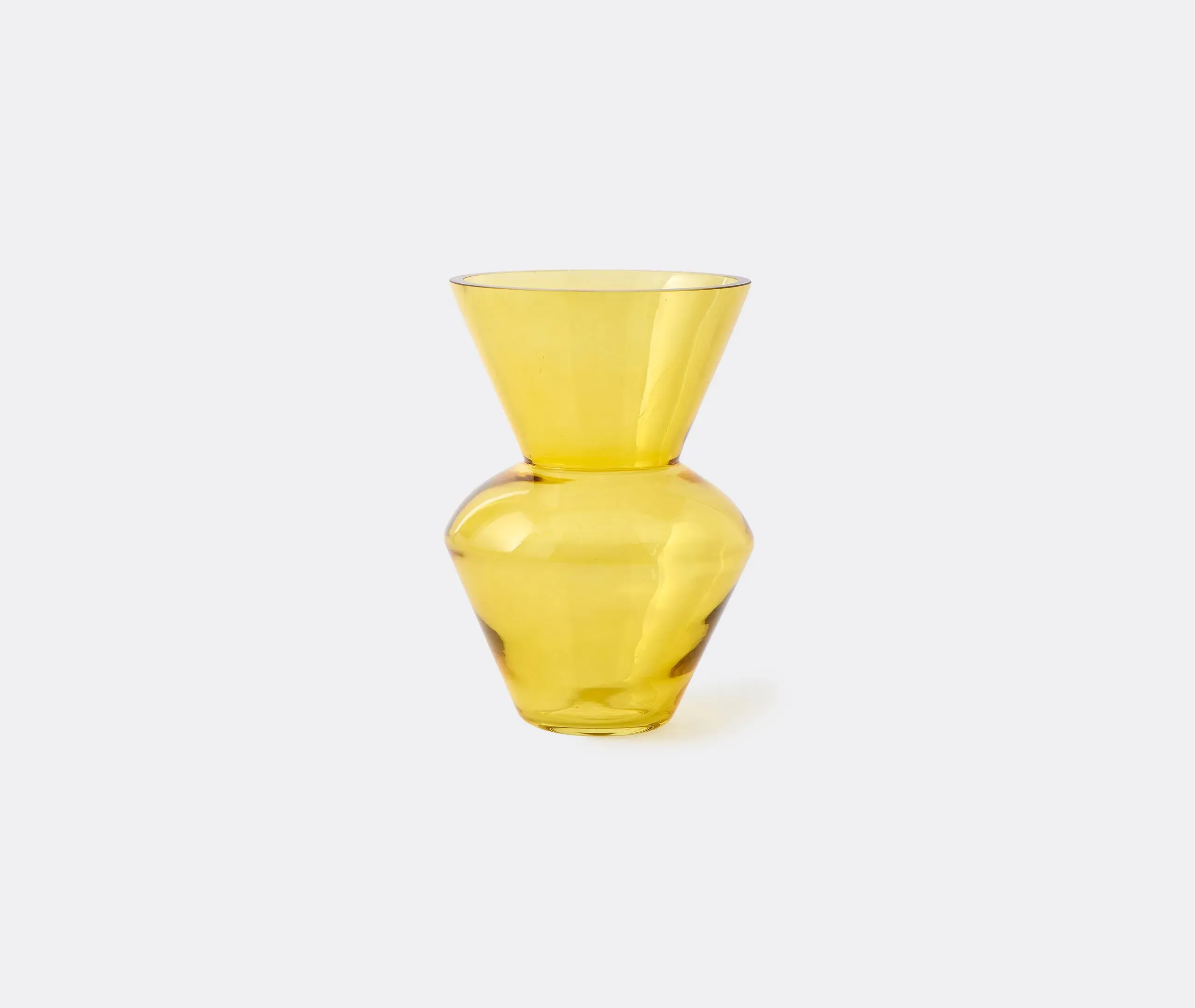 Wide Neck Vase - Yellow, Glass