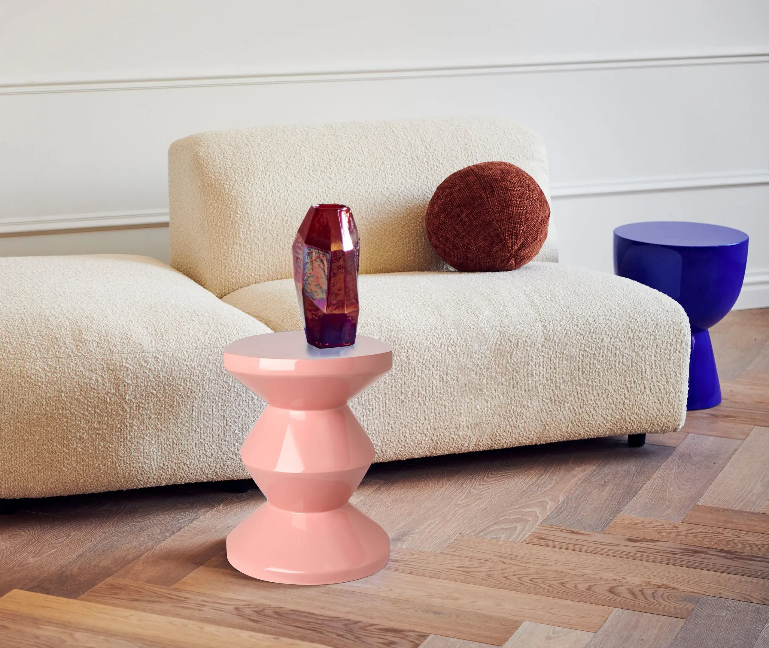 Zig Zag Stool - Pink