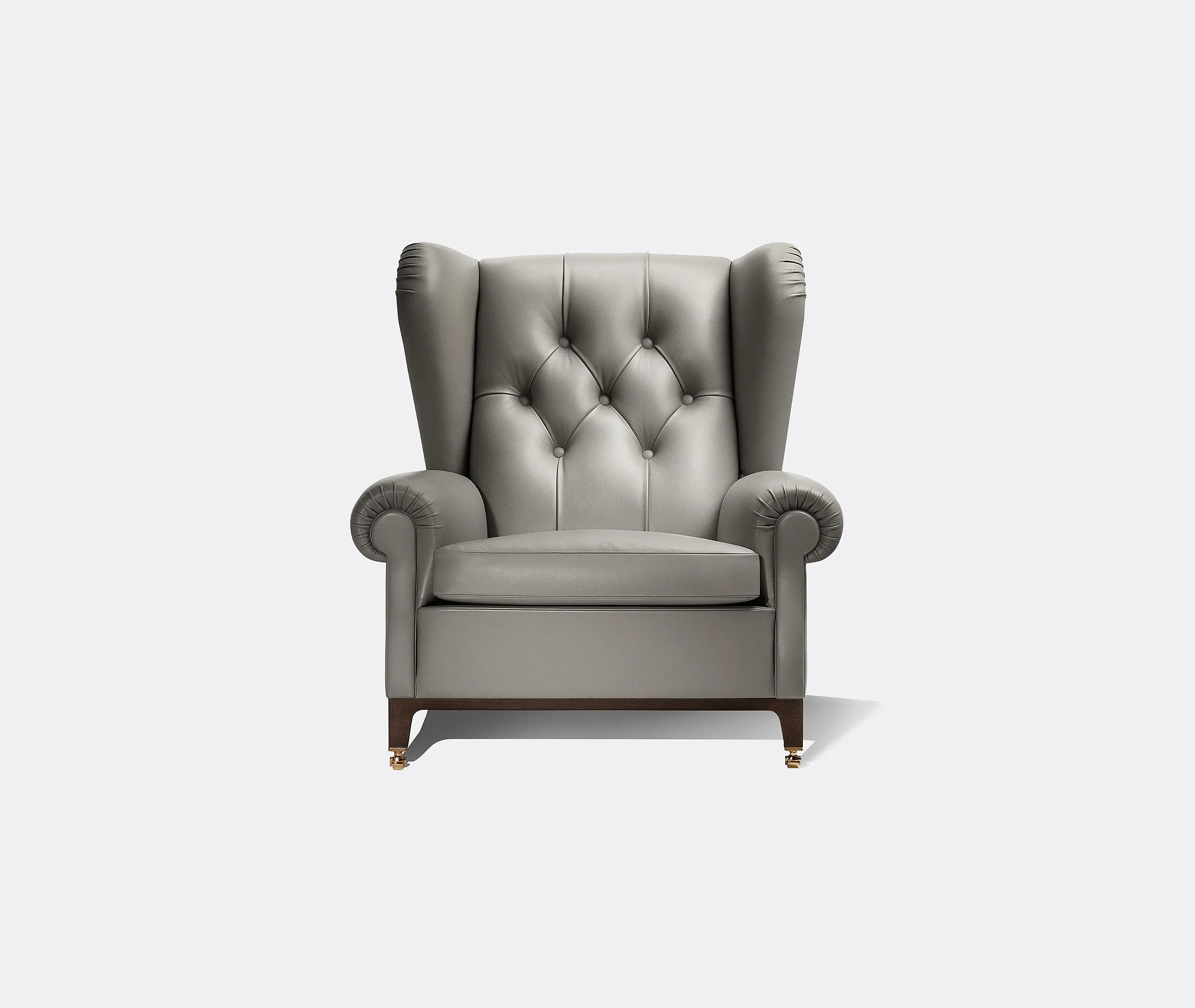 2019 Armchair with Capitonné - Grey, Leather