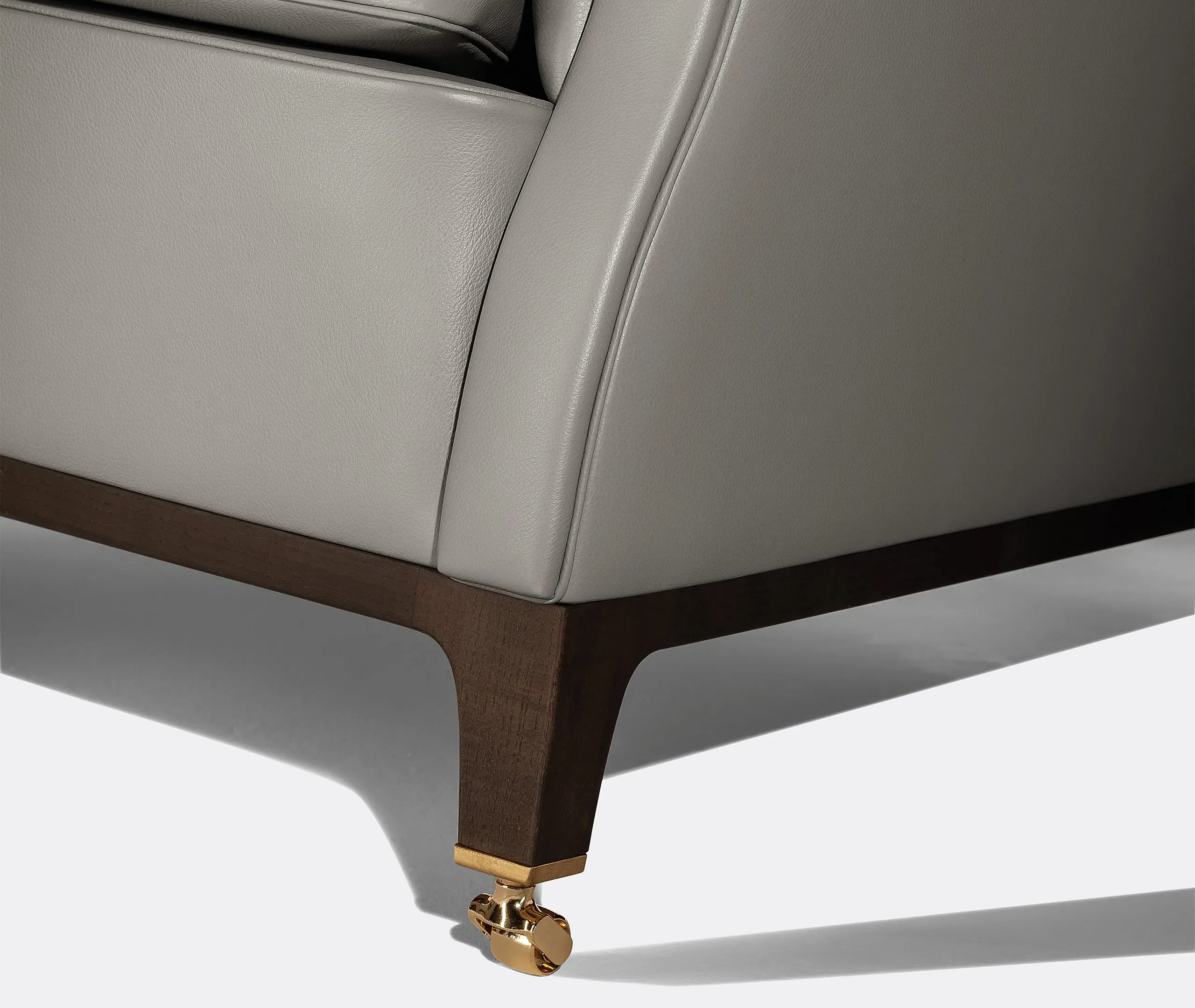 2019 Armchair with Capitonné - Grey, Leather