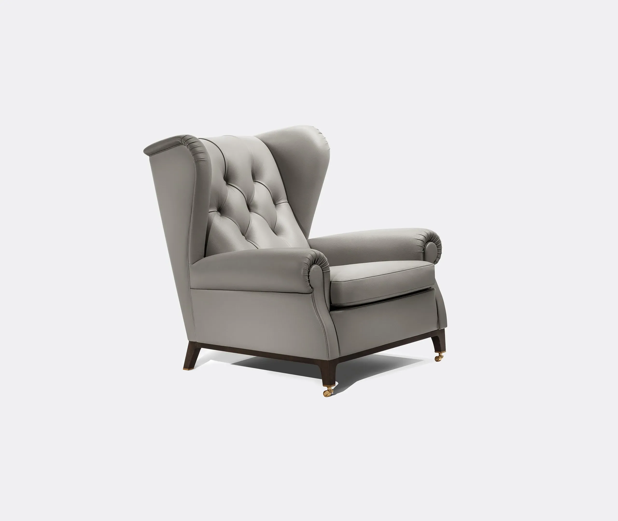 2019 Armchair with Capitonné - Grey, Leather