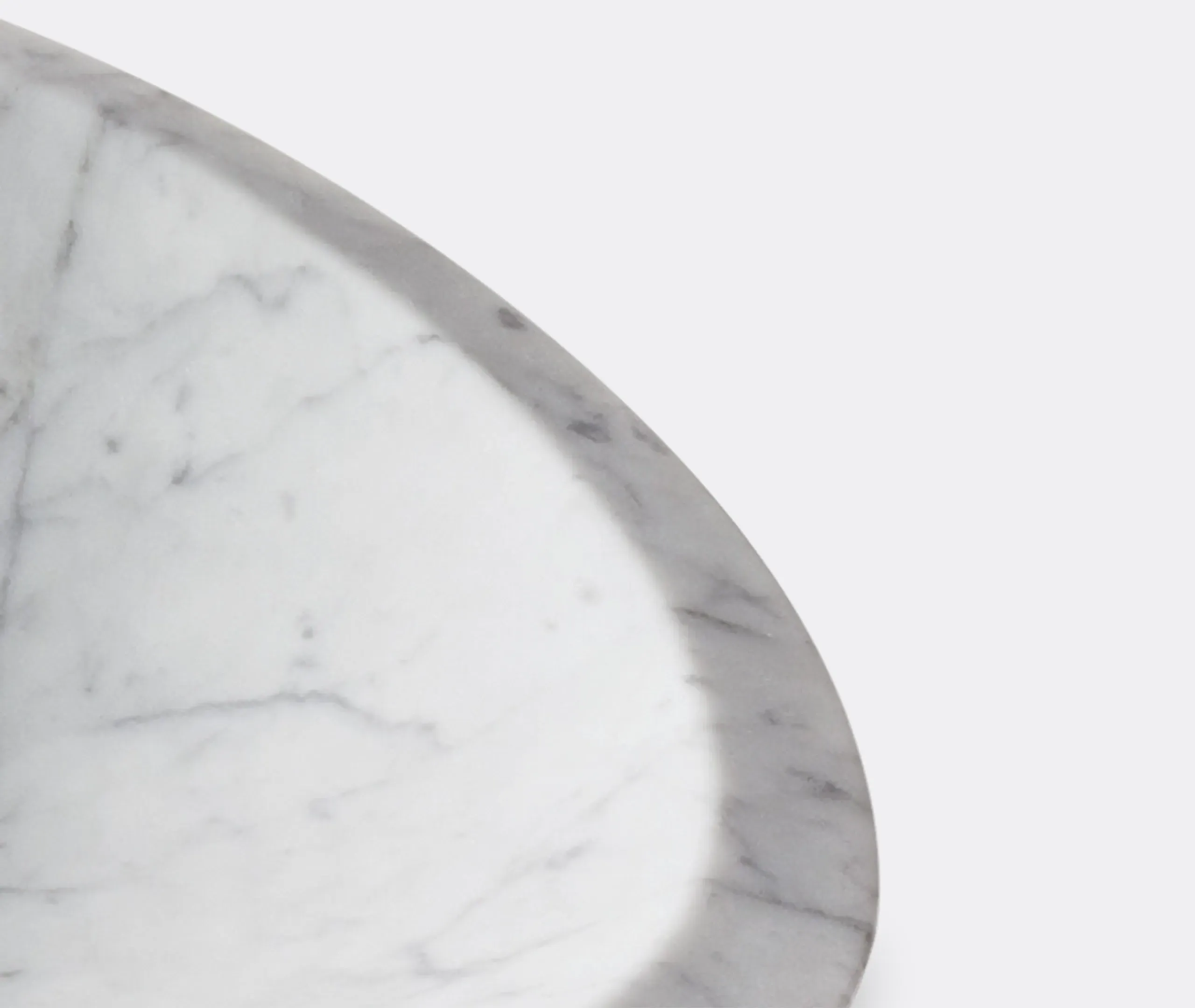 Asymmetrical Bowl with Brass Base - White, Marble
