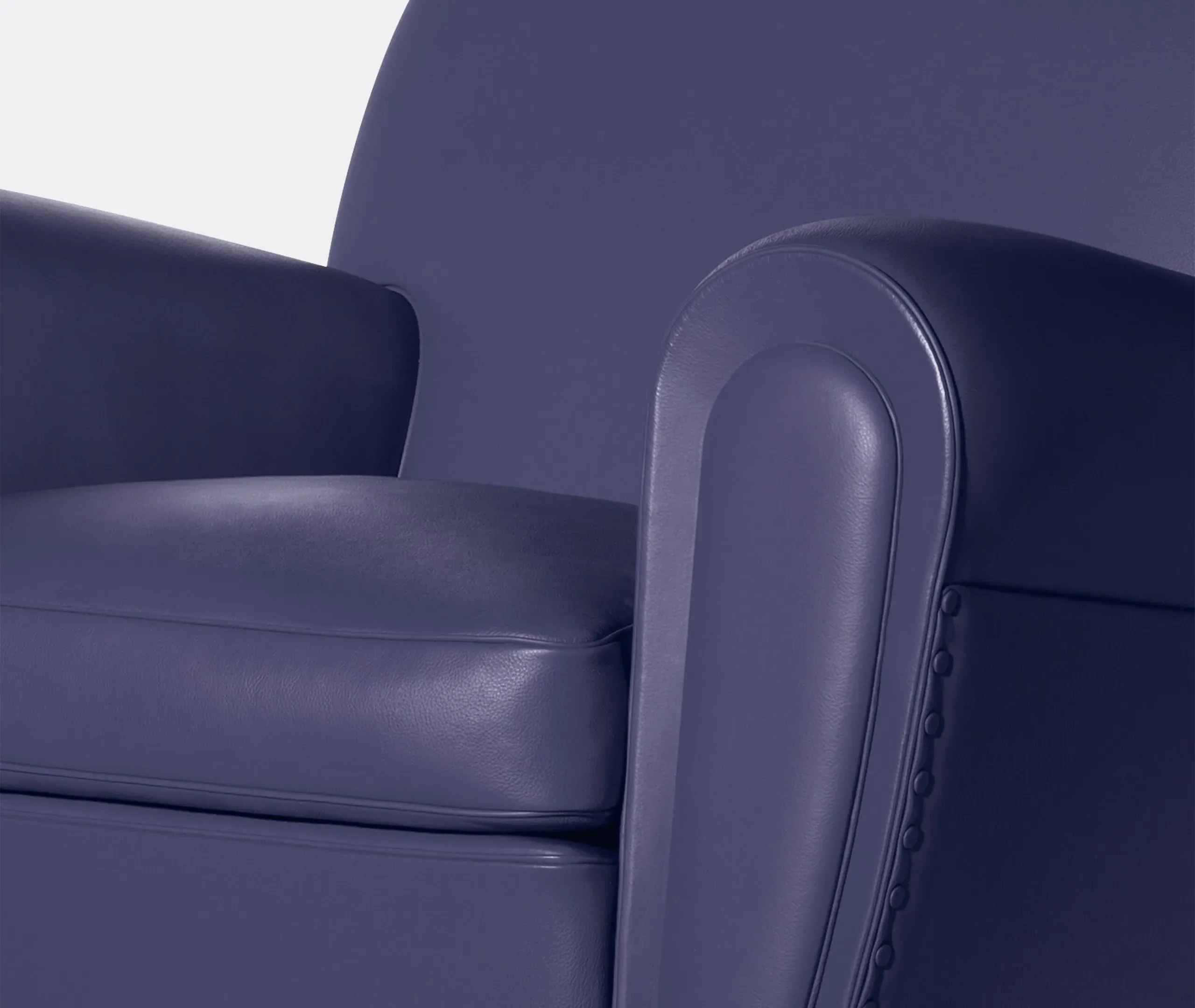 Classic Armchair with Springs - Aubergine, Leather