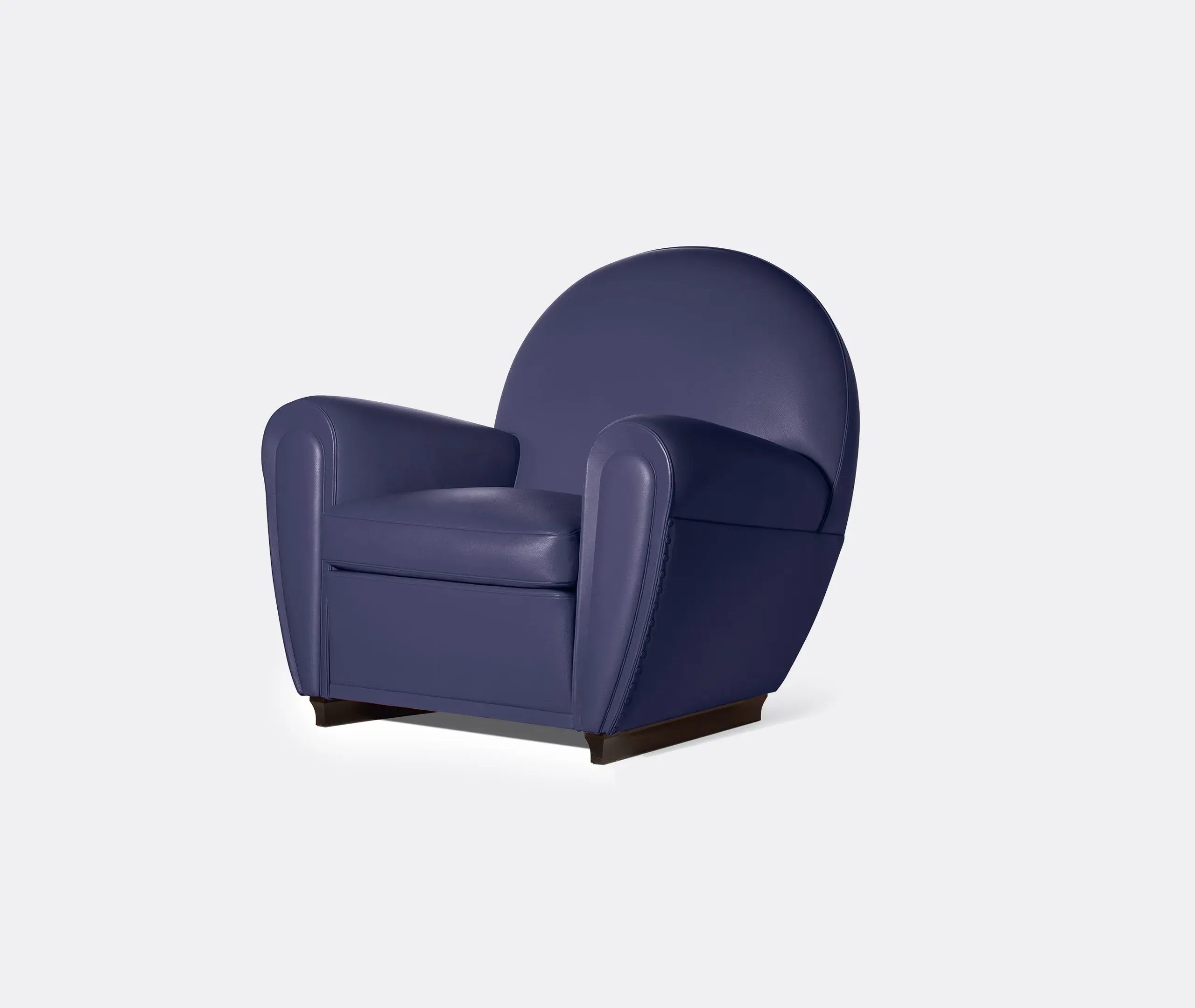 Classic Armchair with Springs - Aubergine, Leather