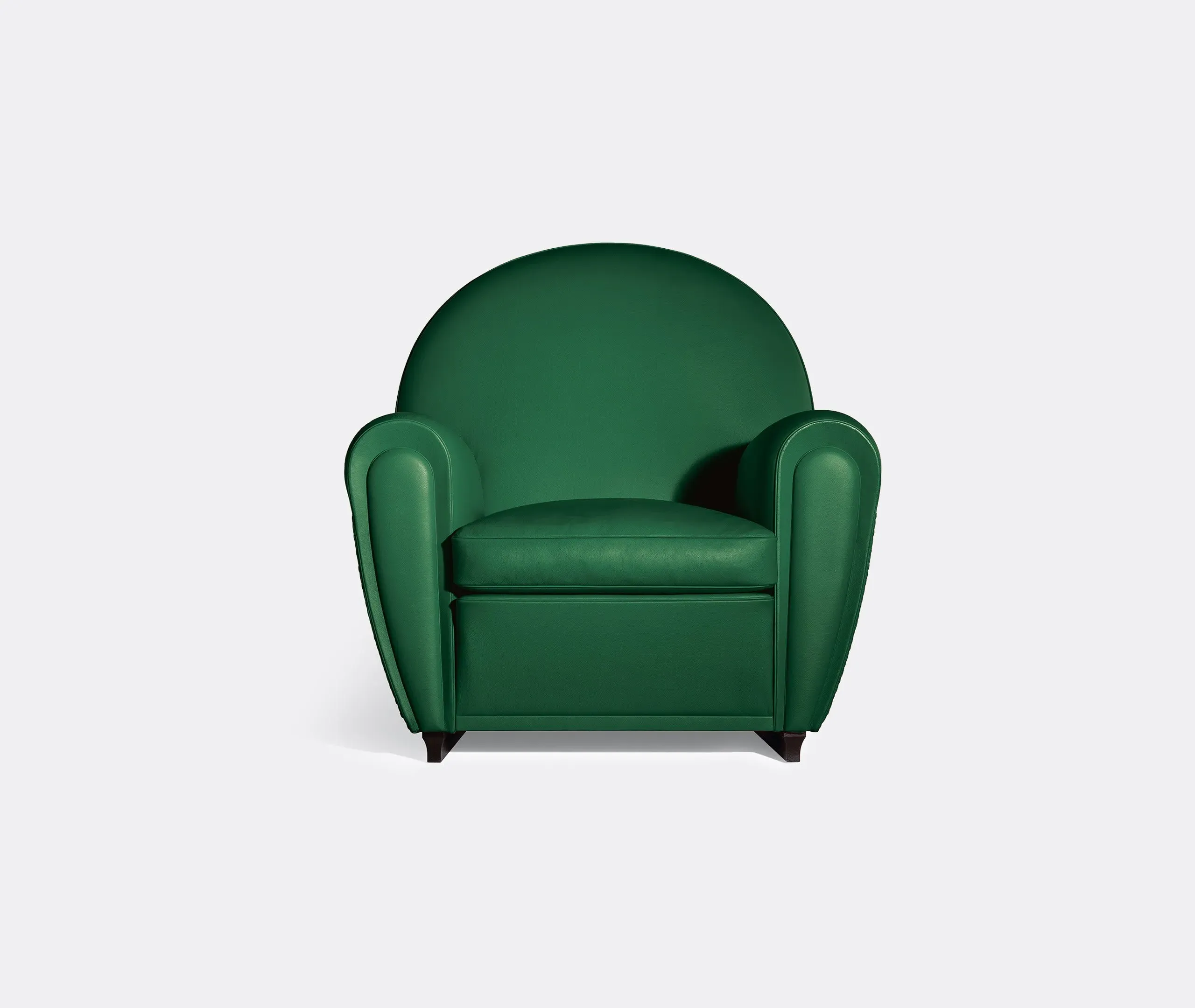 Classic Armchair with Springs - Green, Leather