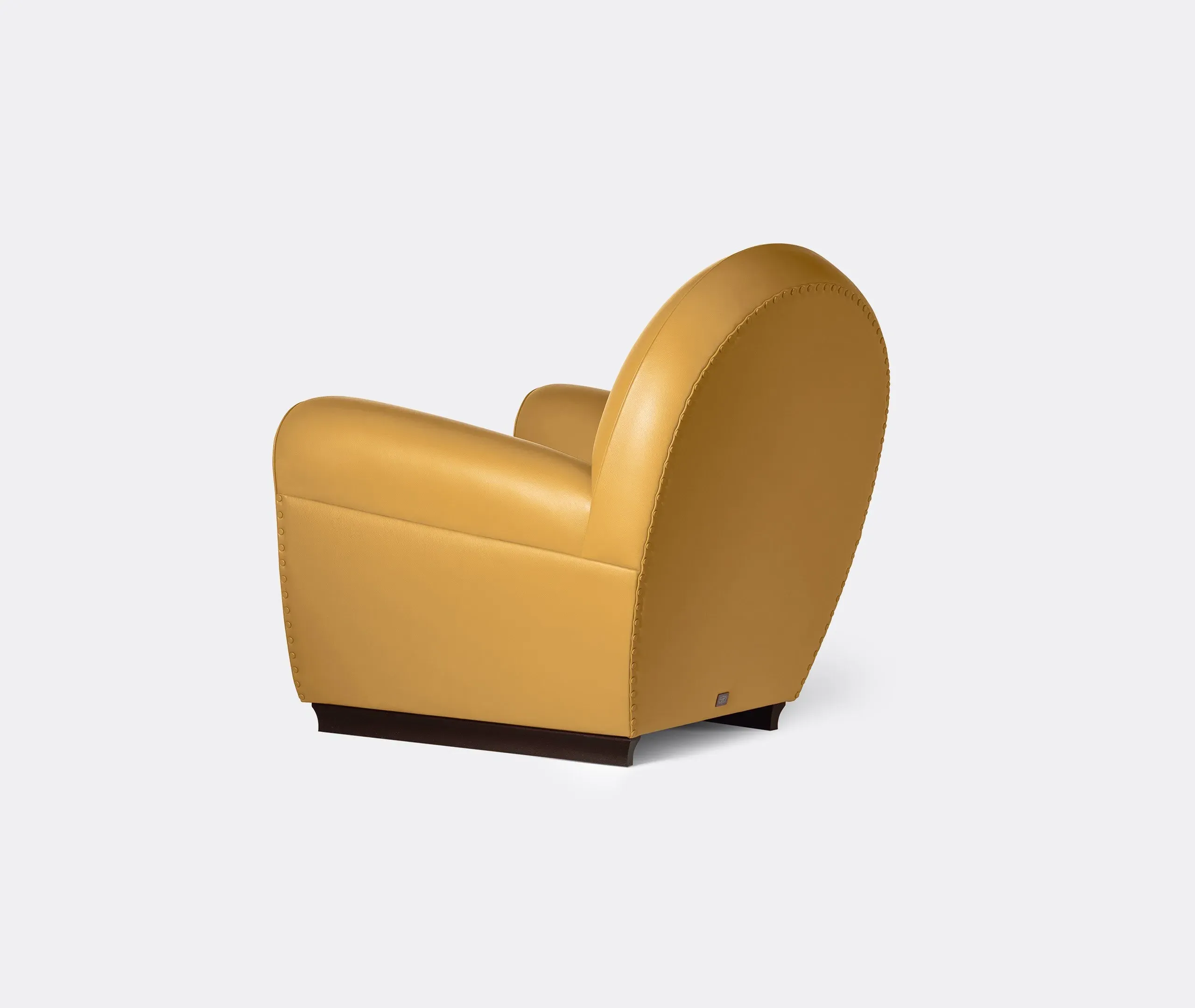 Classic Armchair with Springs - Yellow, Leather