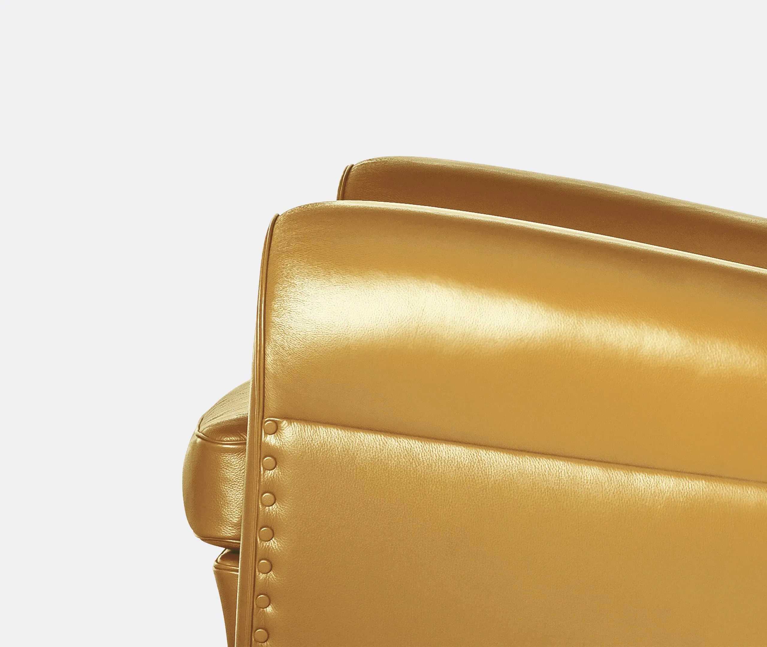 Classic Armchair with Springs - Yellow, Leather
