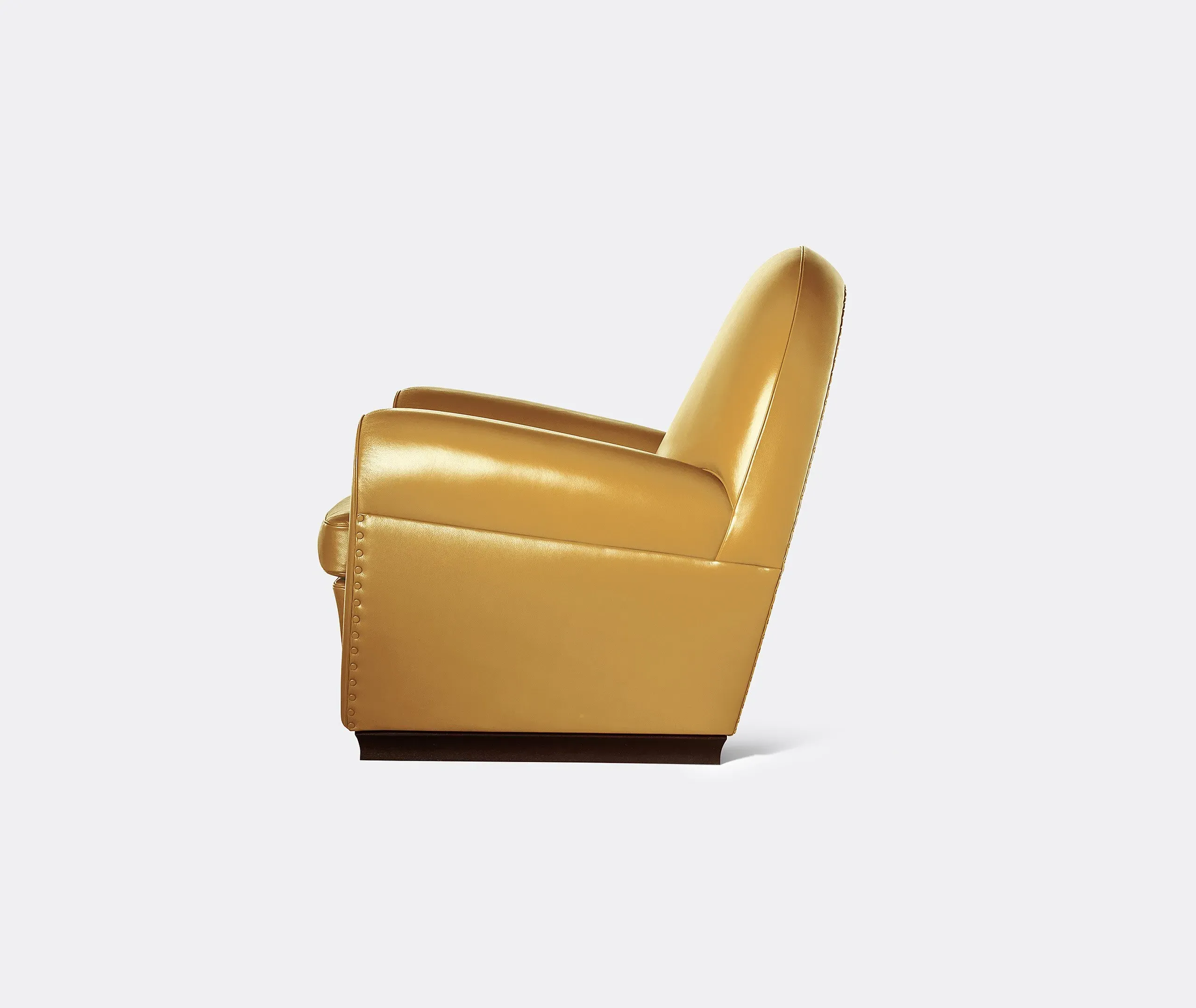 Classic Armchair with Springs - Yellow, Leather