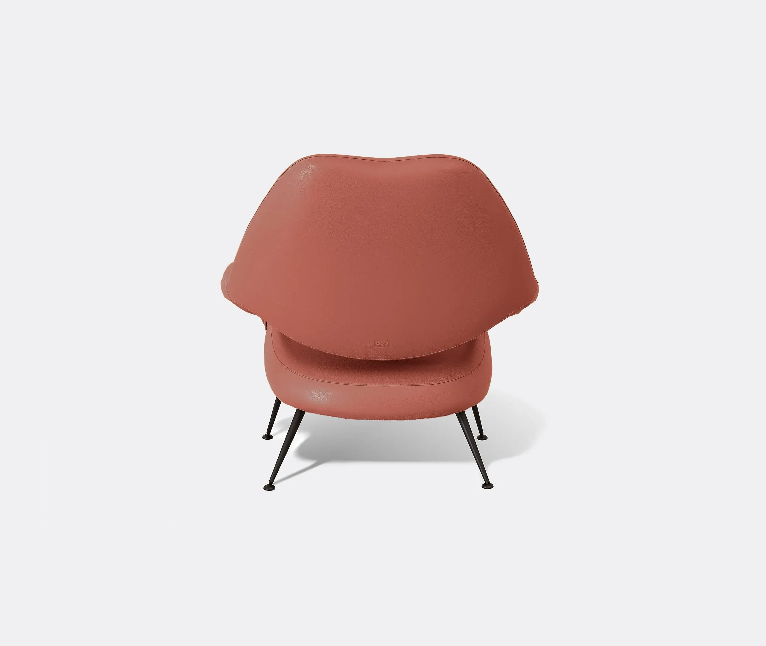 Curved Shell Armchair - Red, Leather