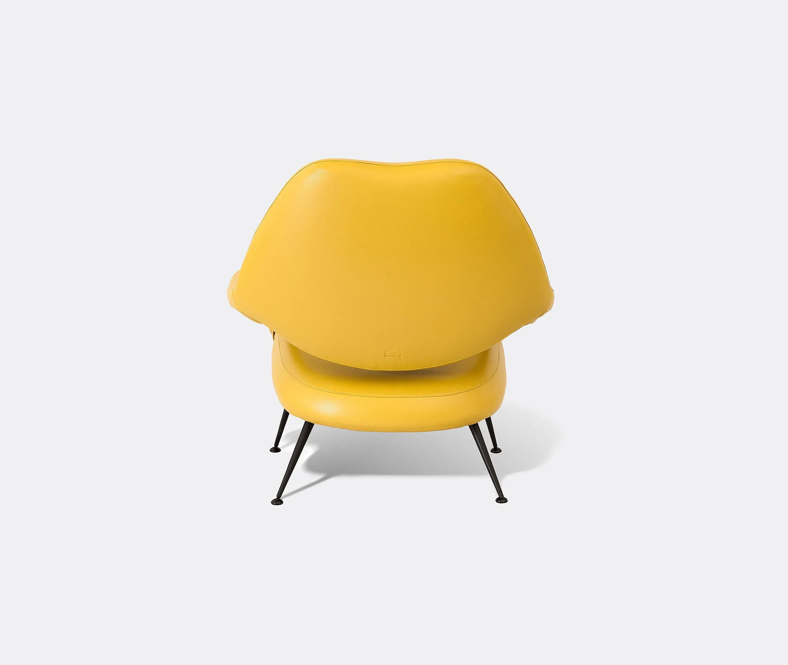 Curved Shell Armchair - Yellow, Leather