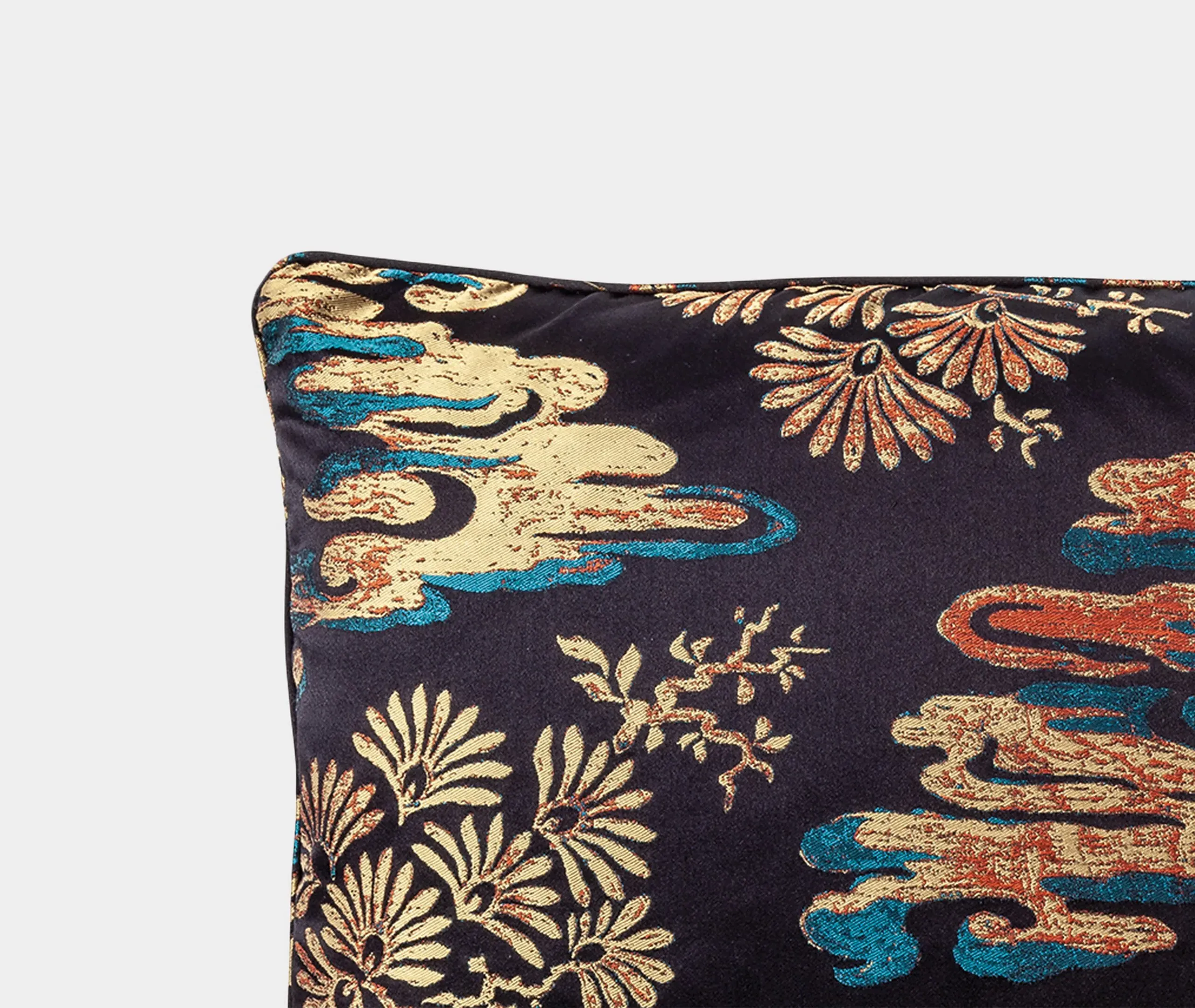 Decorative Cushion with Piping - Lacquer, Silk