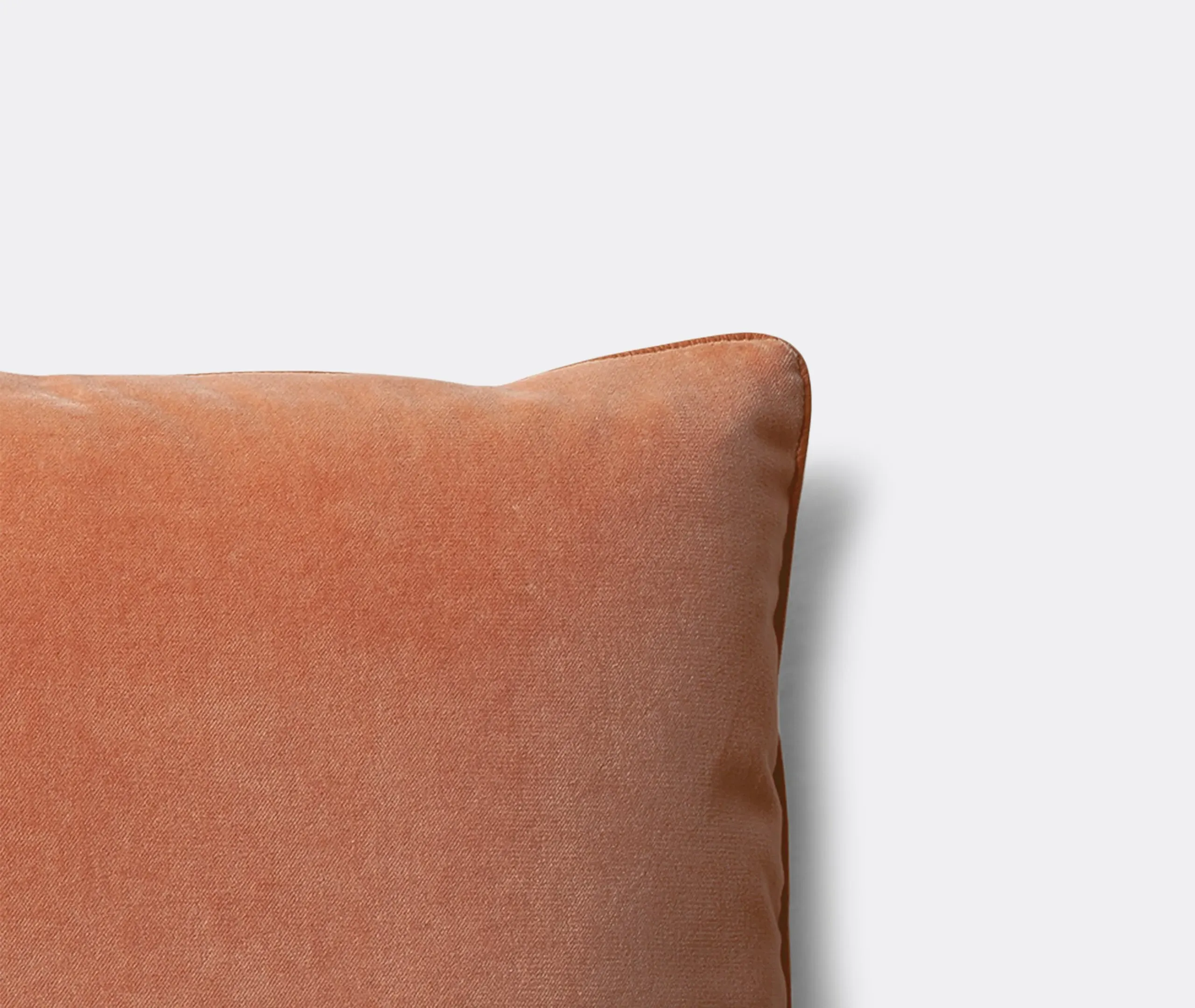 Decorative Cushion with Piping - Powder, Velvet