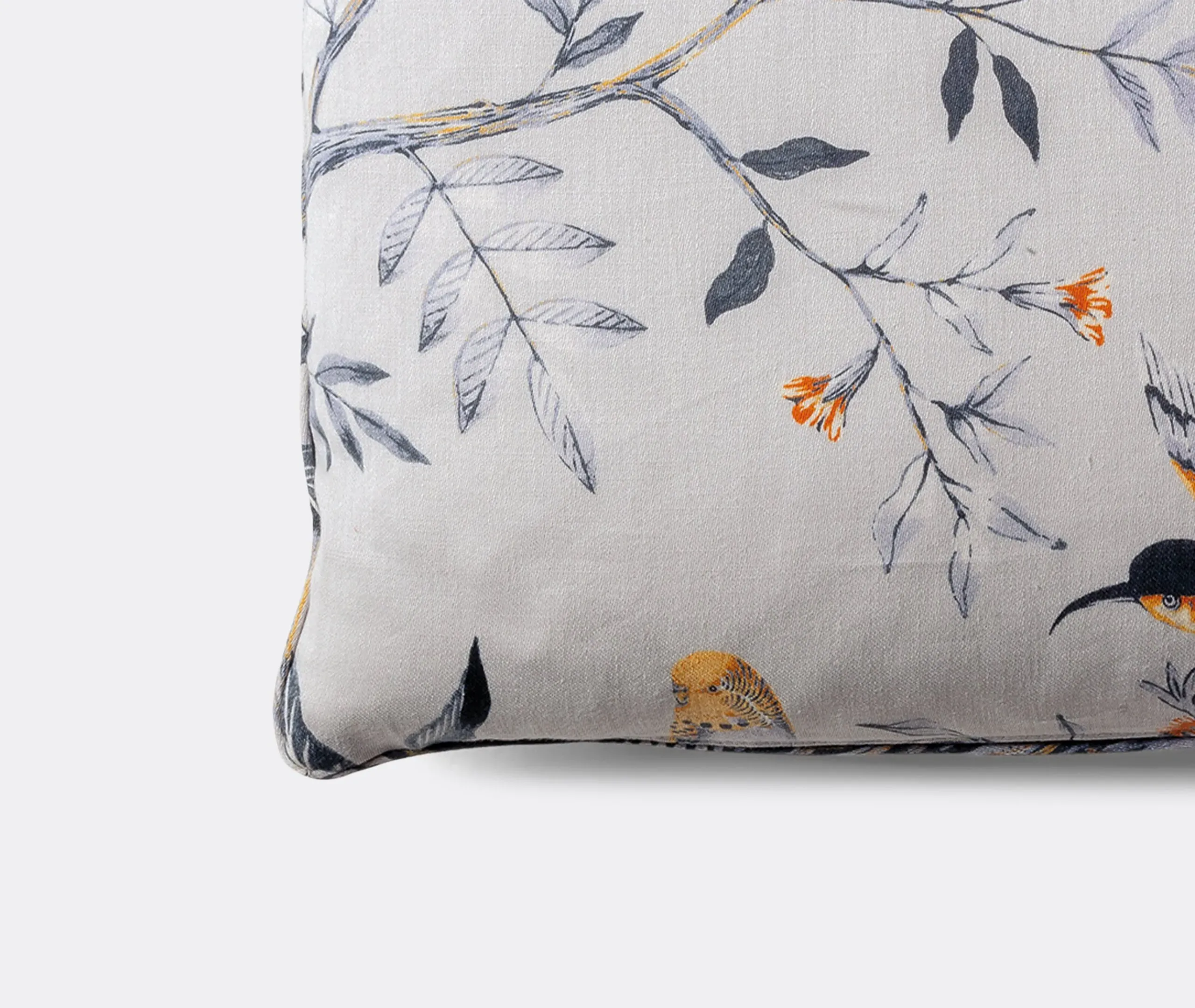 Decorative Cushion with Piping - Smoke, Linen