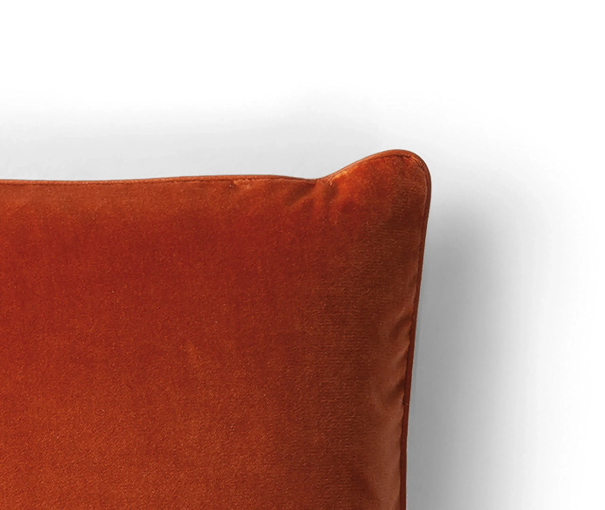 Decorative Cushion with Piping - Terracotta, Velvet
