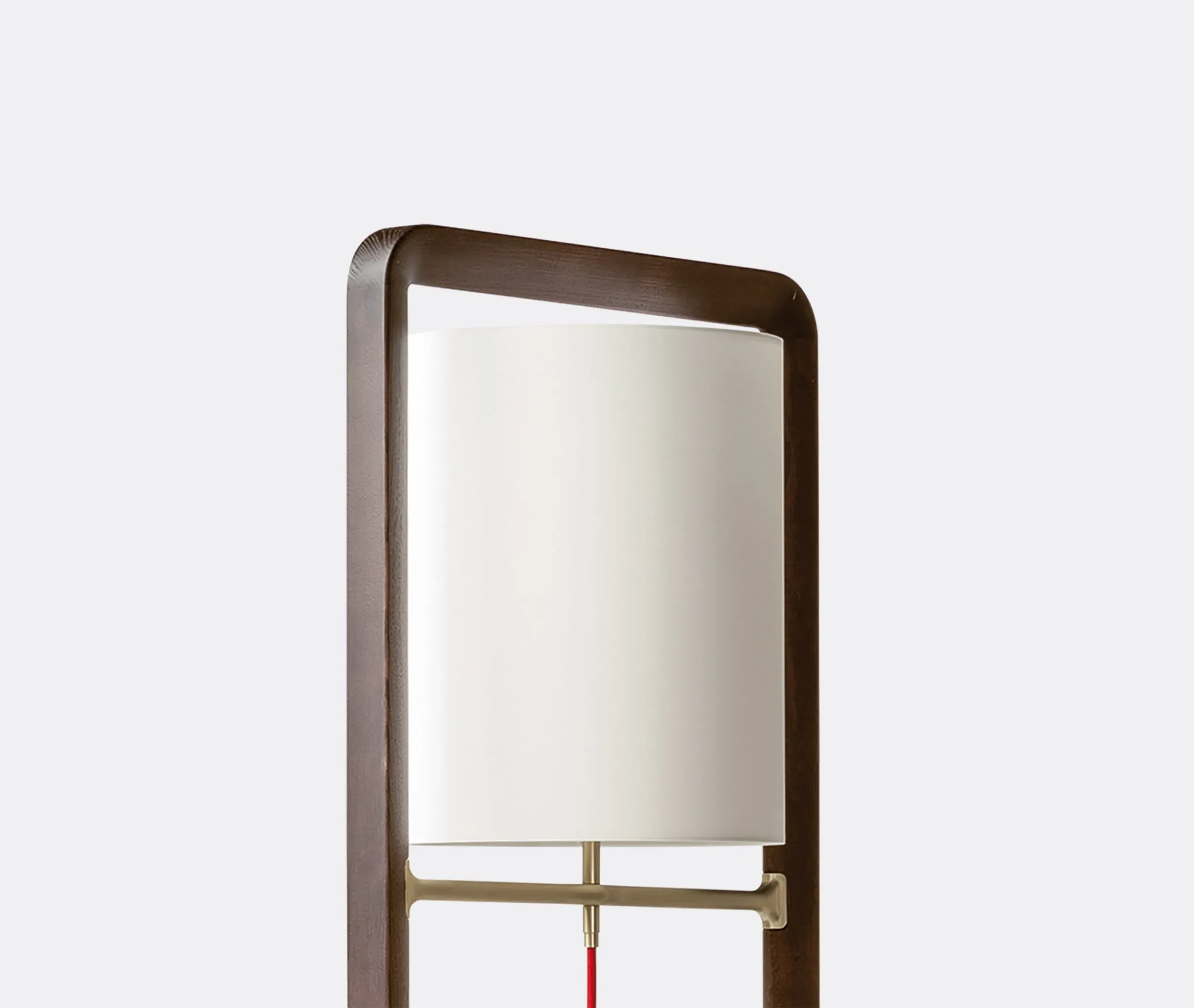 Floor Lamp with Steel Base - Moka, Ash Wood
