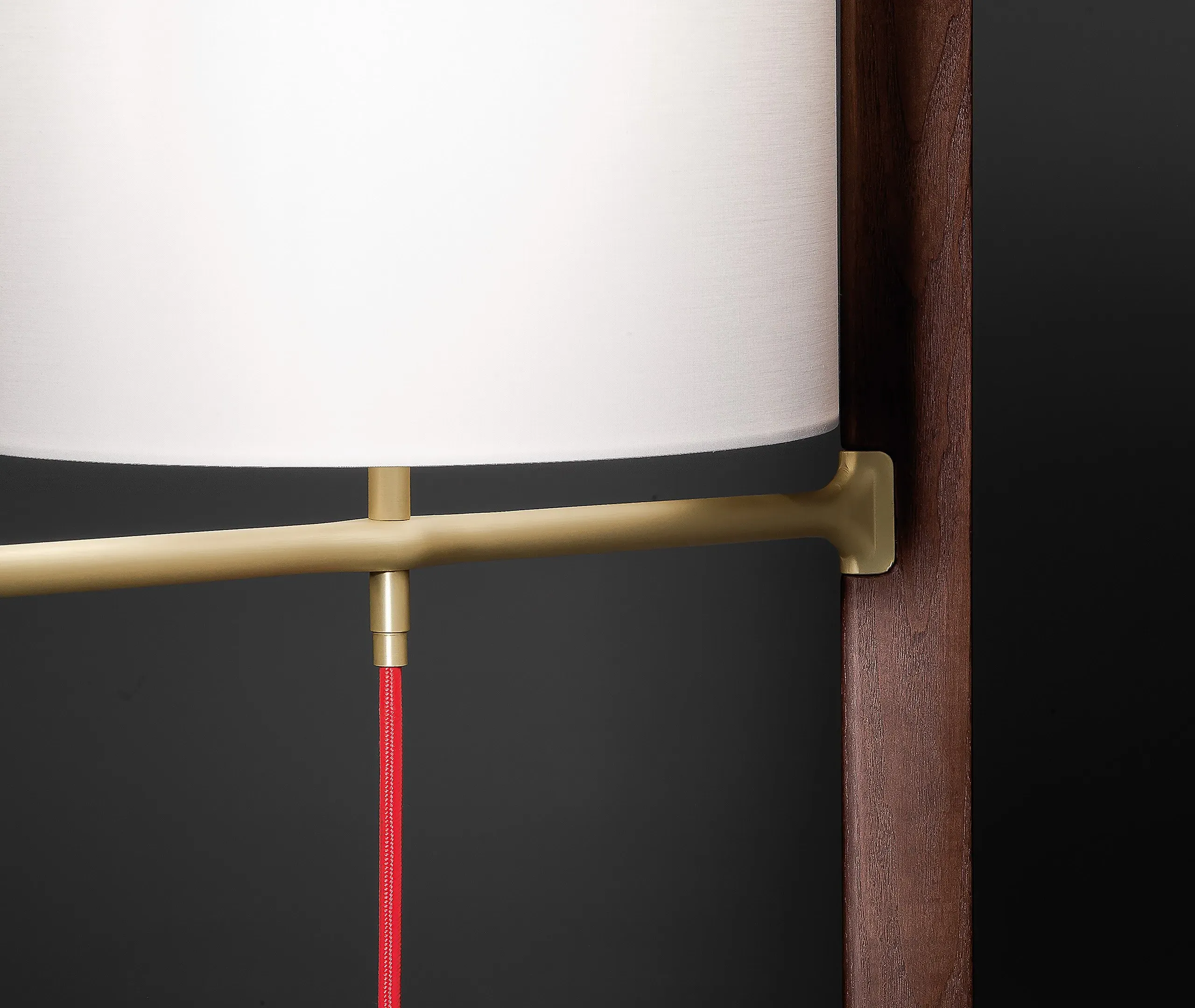 Floor Lamp with Steel Base - Moka, Ash Wood