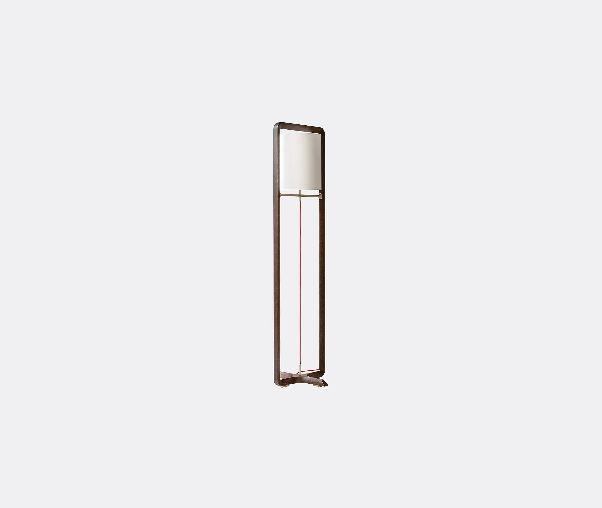 Floor Lamp with Steel Base - Moka, Ash Wood image