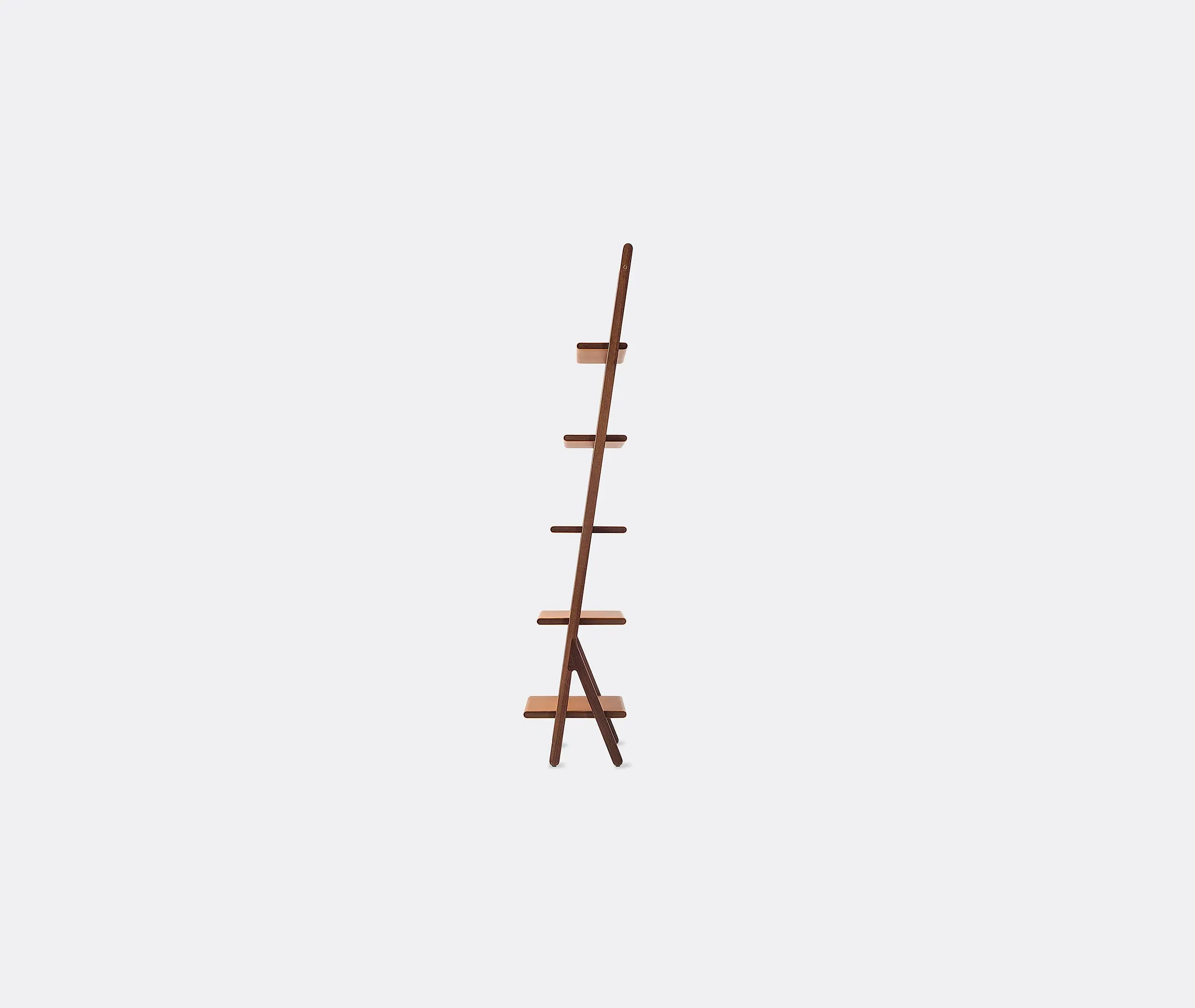 High Bookcase Wall Mount - Light Brown, Leather