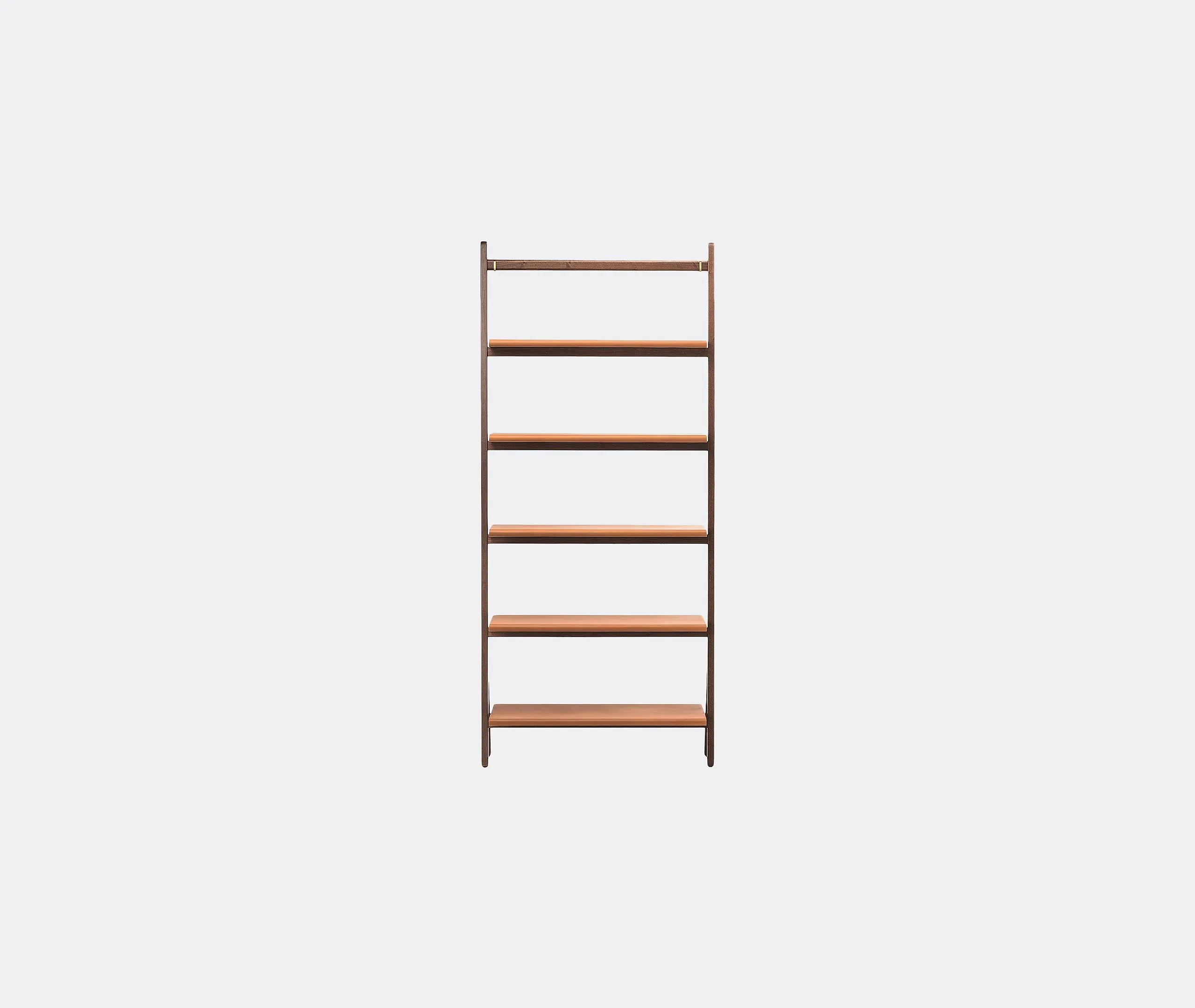 High Bookcase Wall Mount - Light Brown, Leather