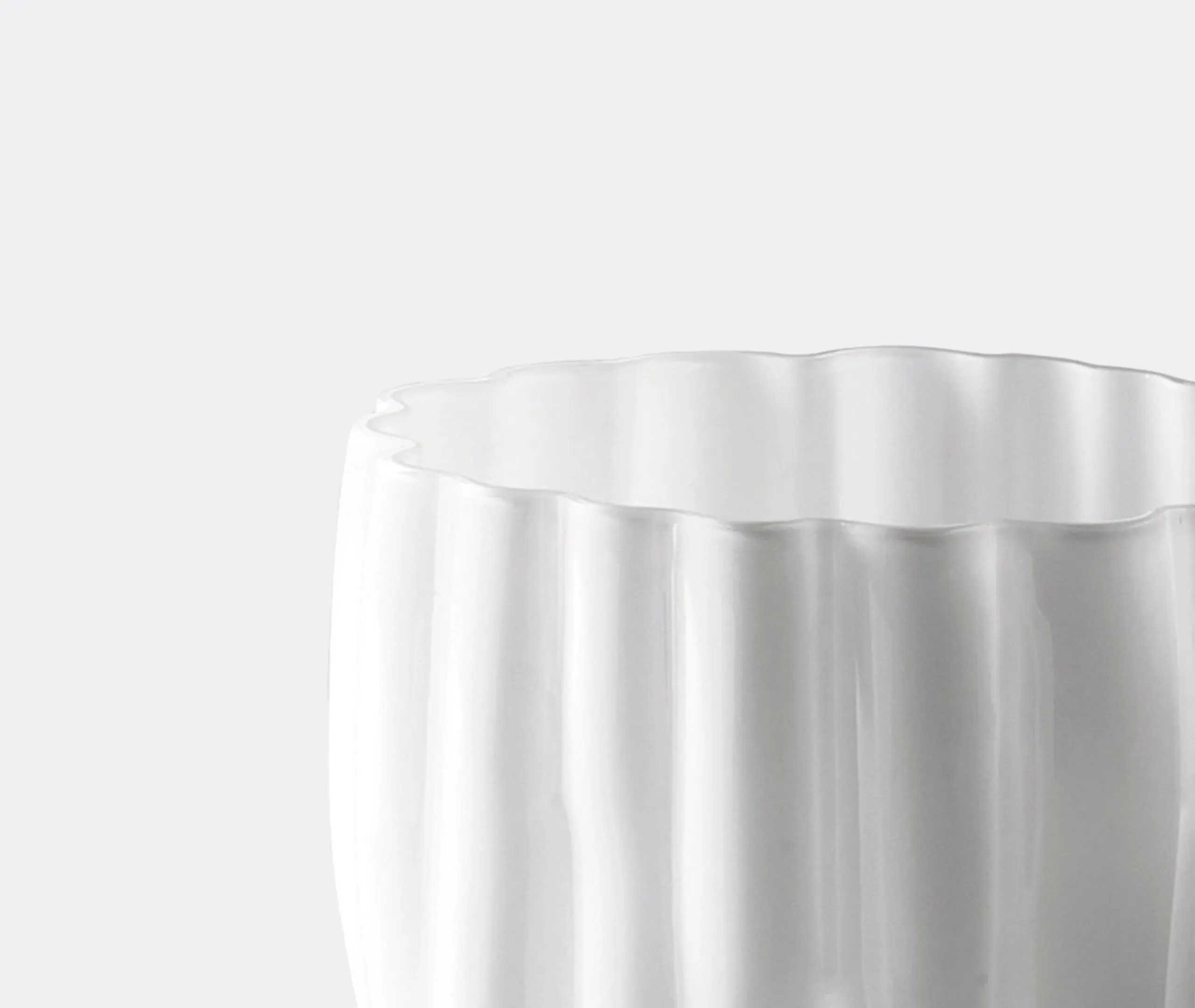 Large Decorative Pot - Milk-white, Glass