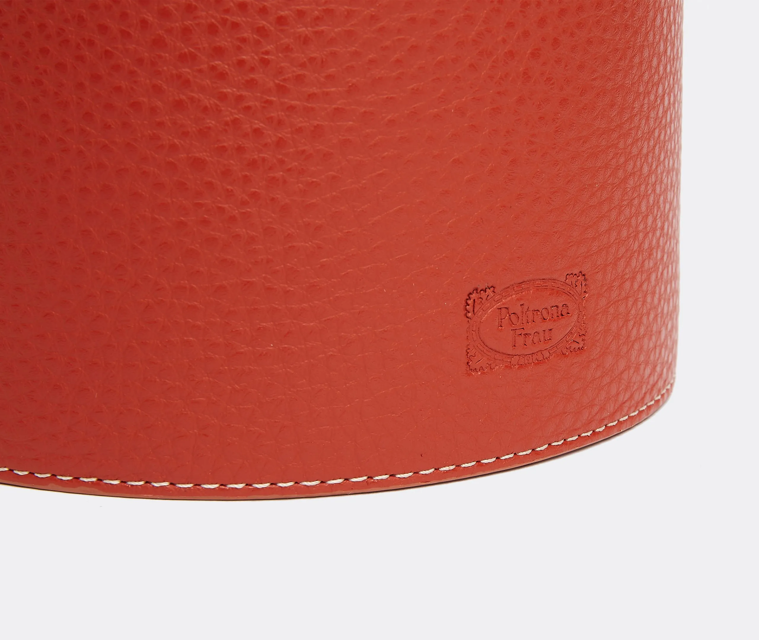 Large Leather Pot Vase - Red