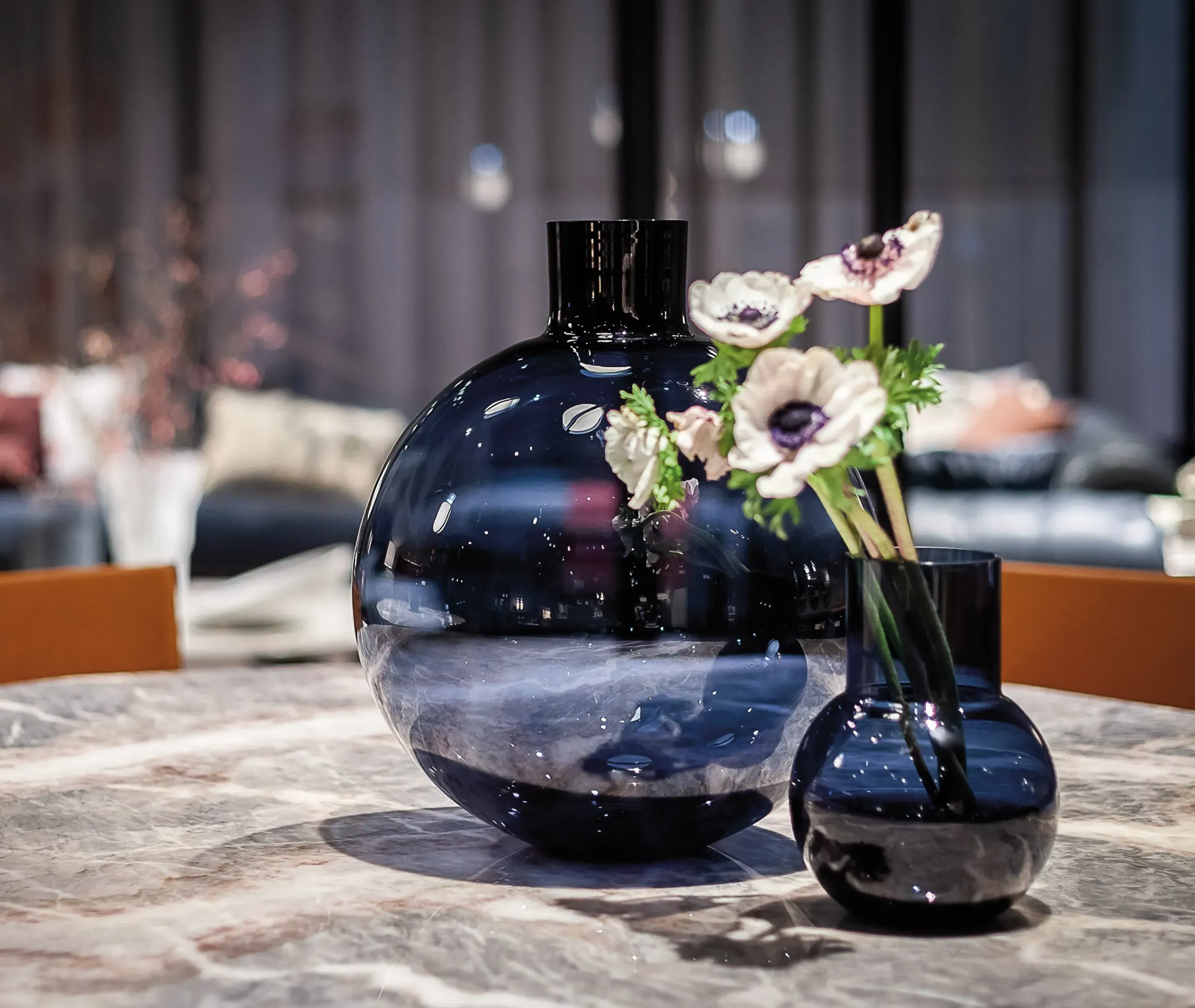 Large Pallo Vase - Blue, Blown Glass