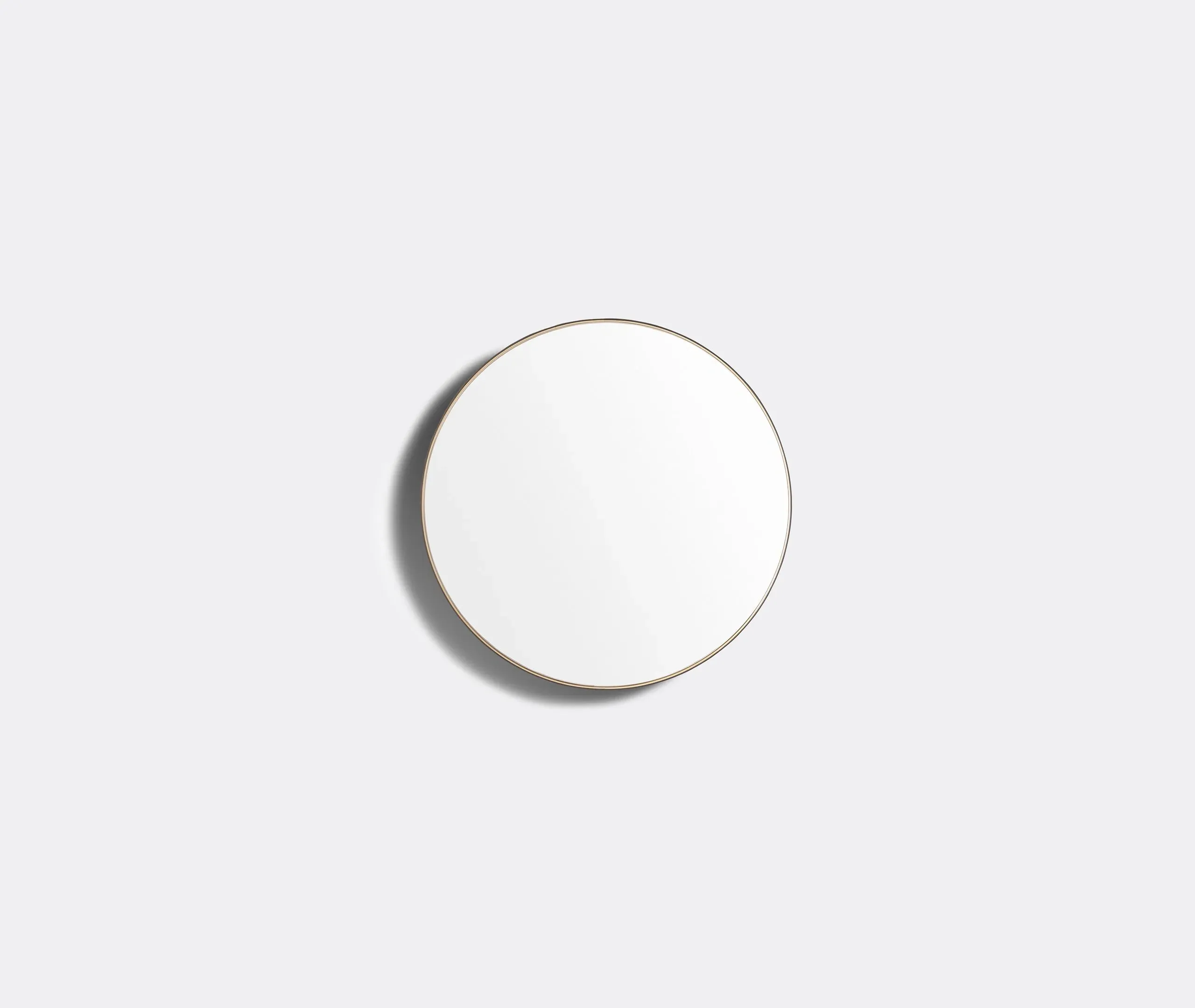 Large Round Mirror - Black, Leather