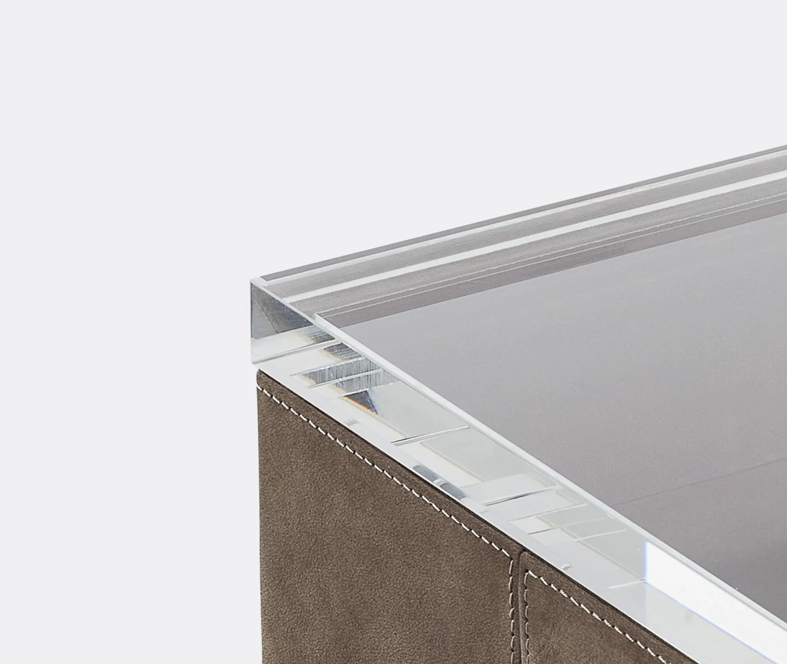 Large Storage Case with Lid - Seppia, Leather
