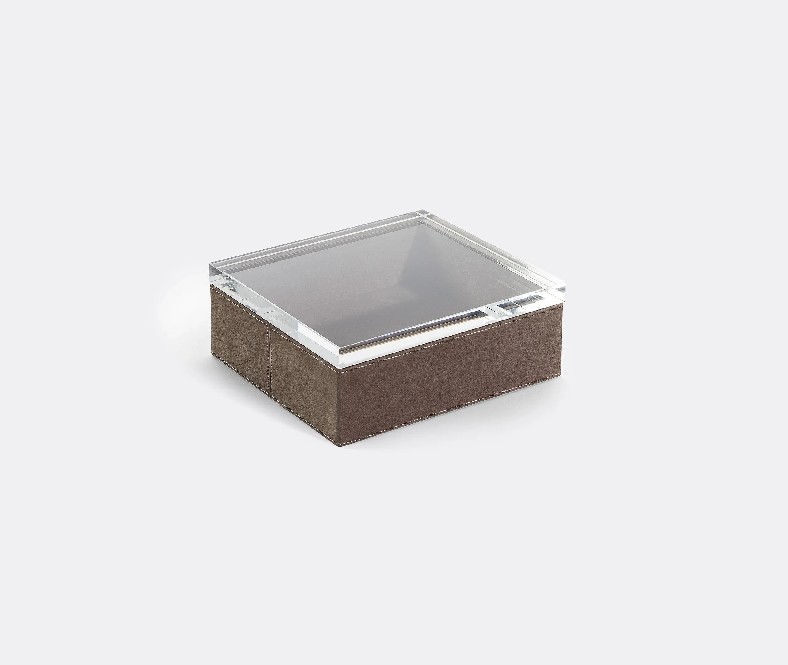 Large Storage Case with Lid - Seppia, Leather
