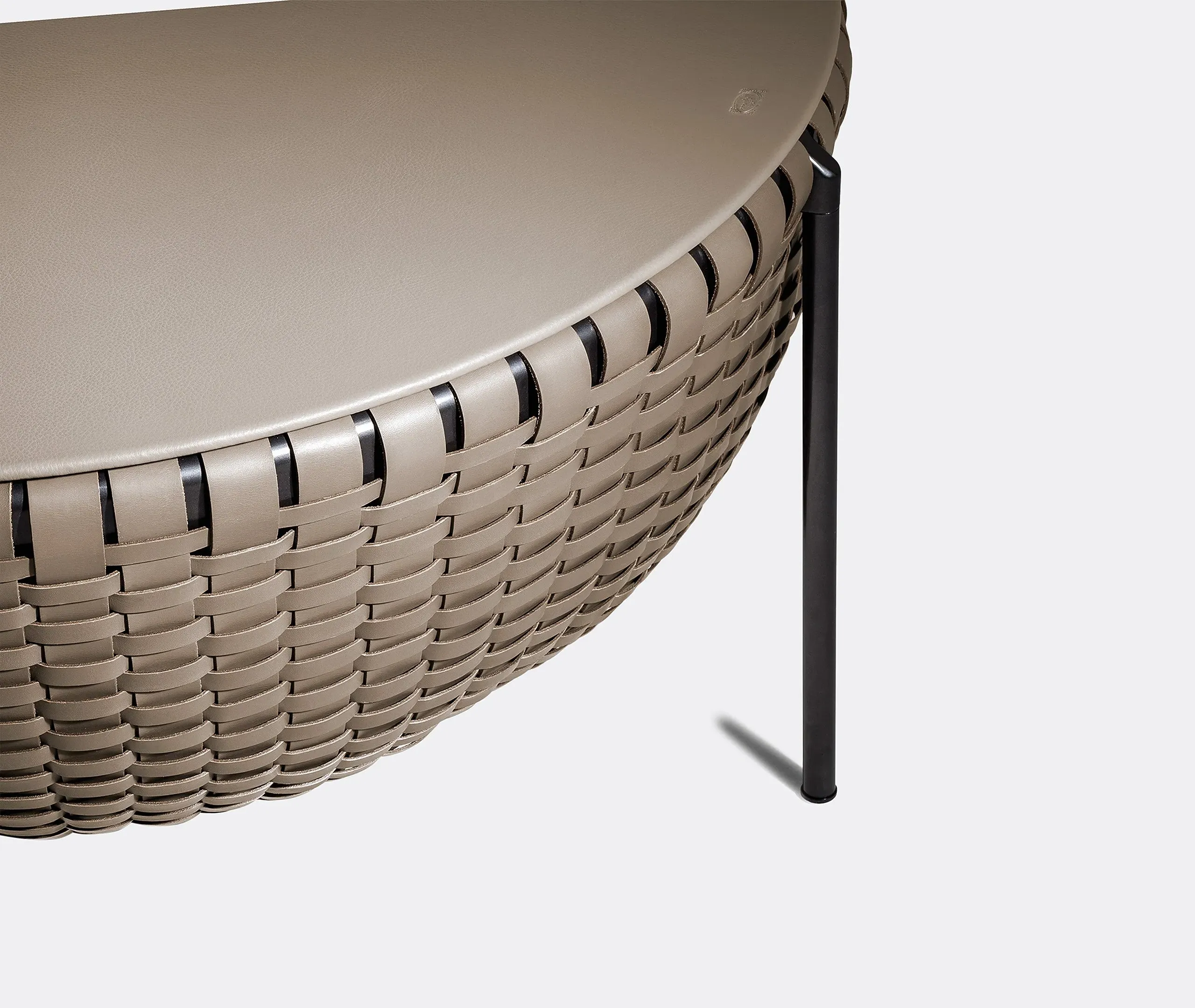 Large Storage Table with Basket Design - Grey