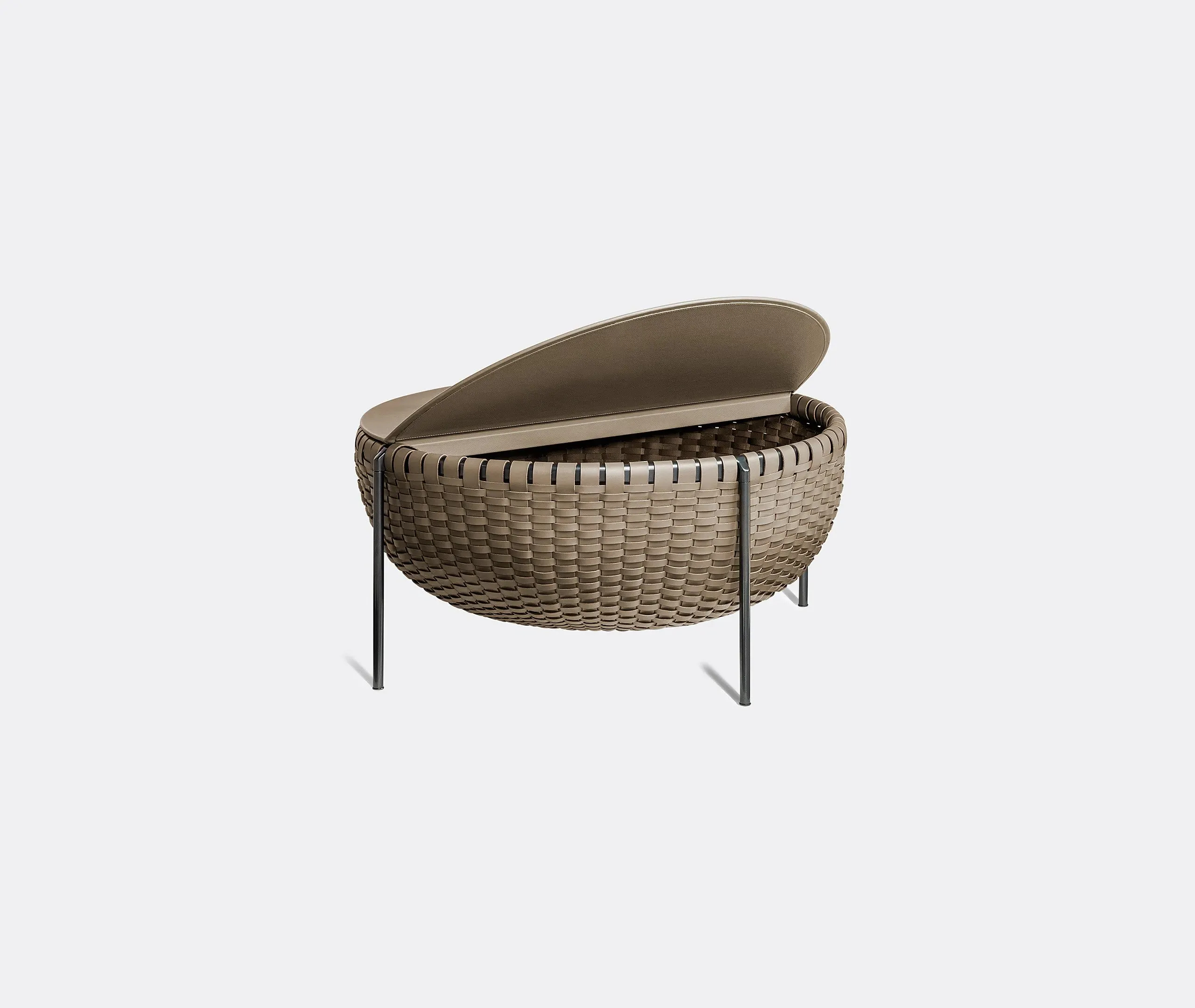Large Storage Table with Basket Design - Grey