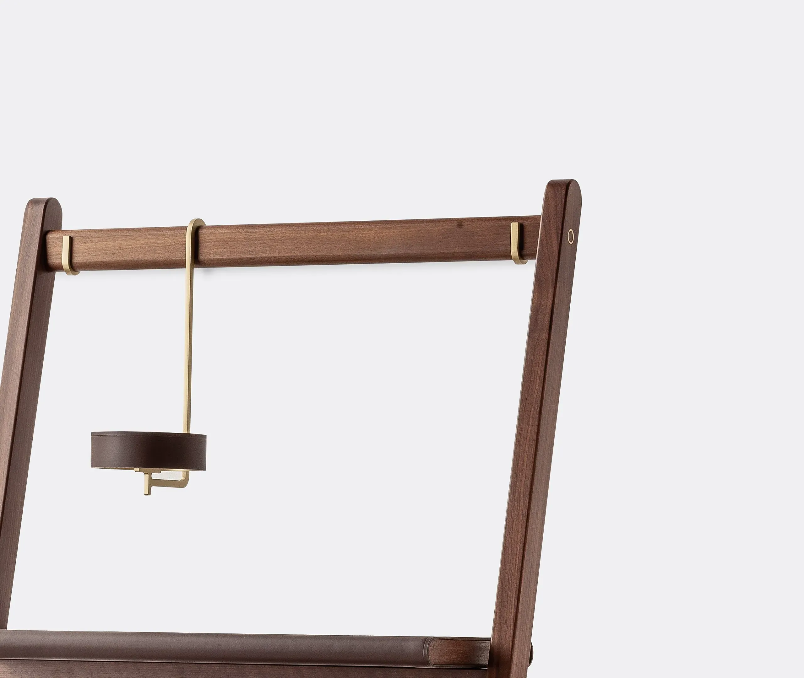 Low Bookcase with Tray - Brown, Leather