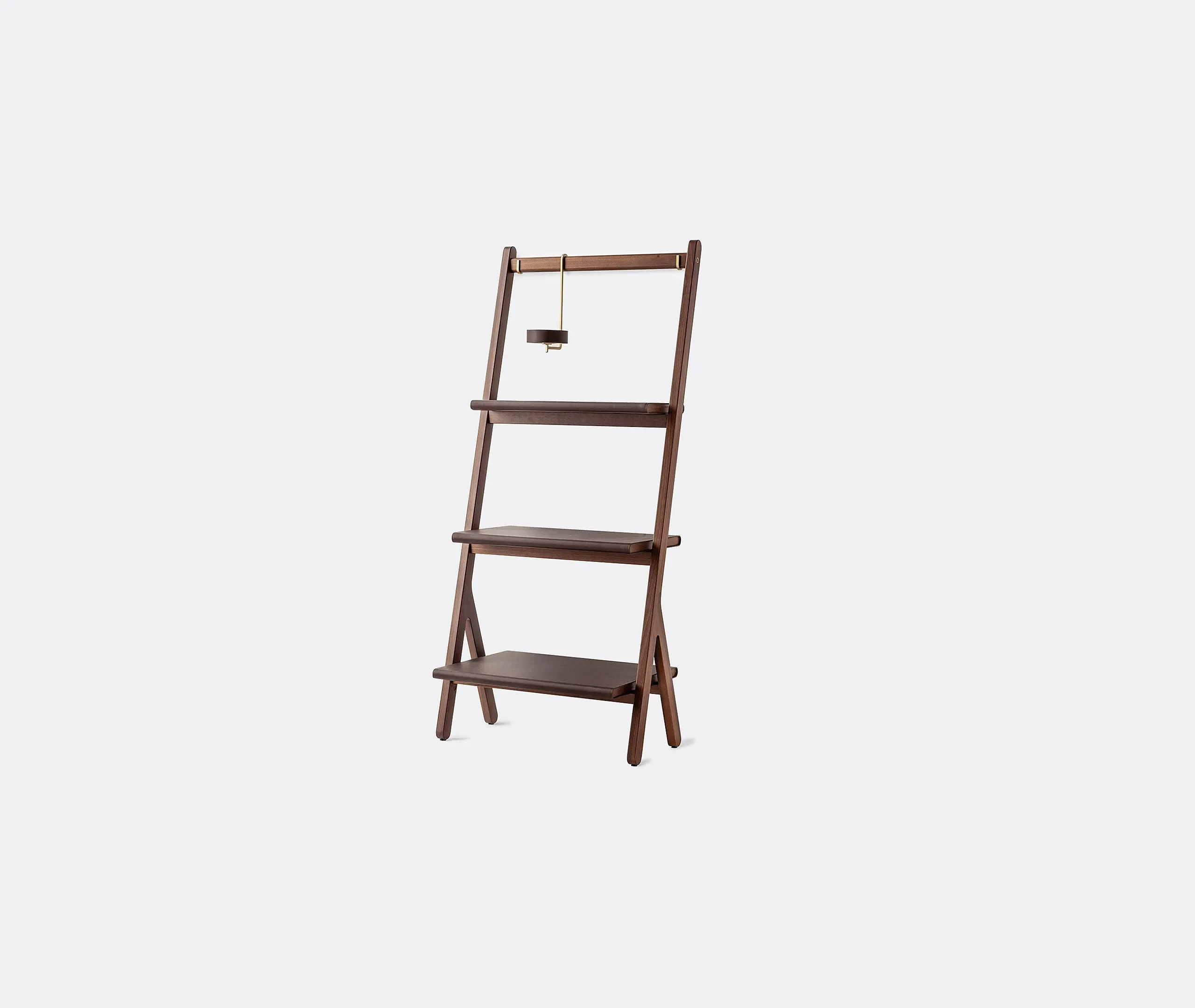 Low Bookcase with Tray - Brown, Leather image