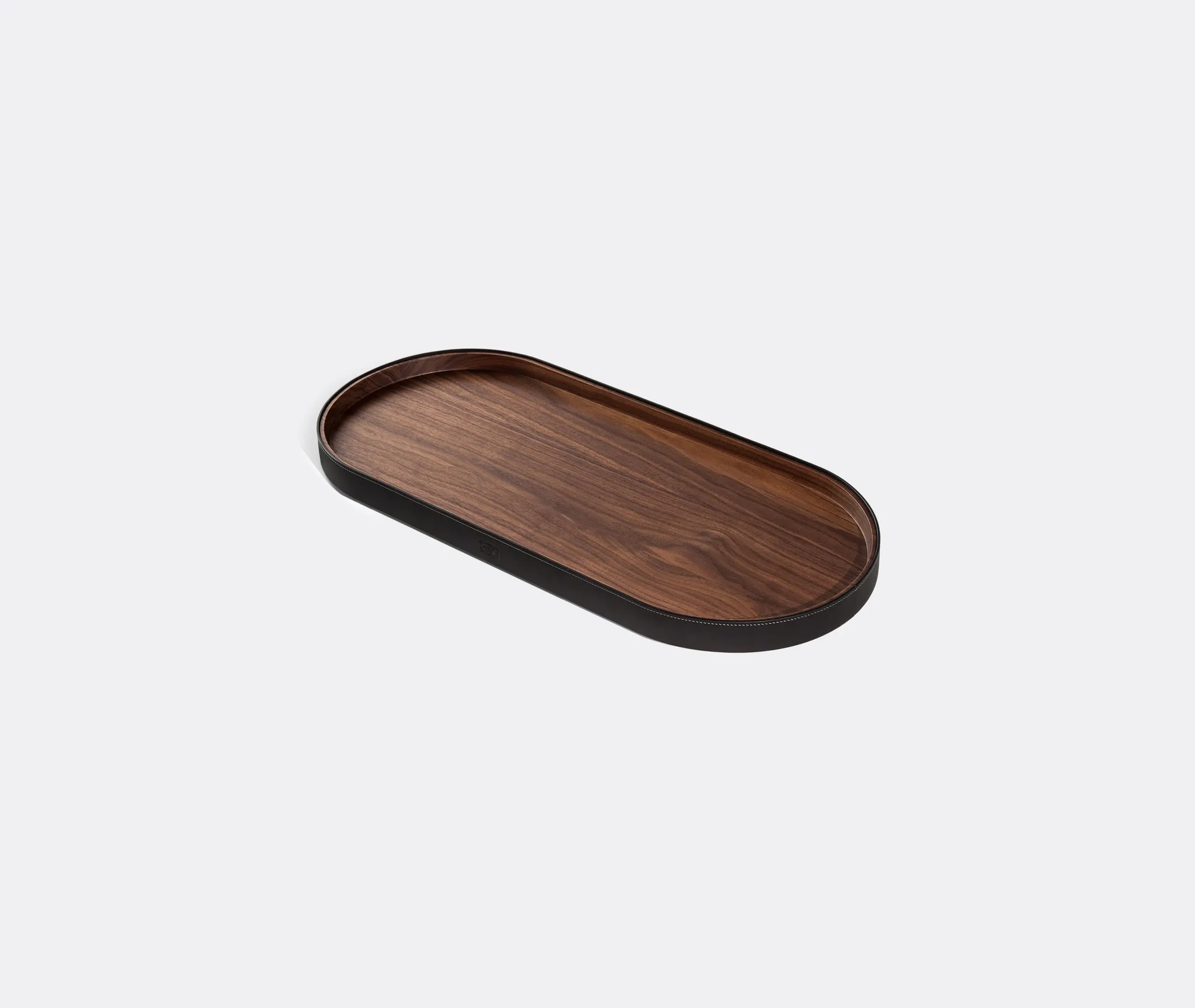 Oval Serving Tray - Black, Walnut image