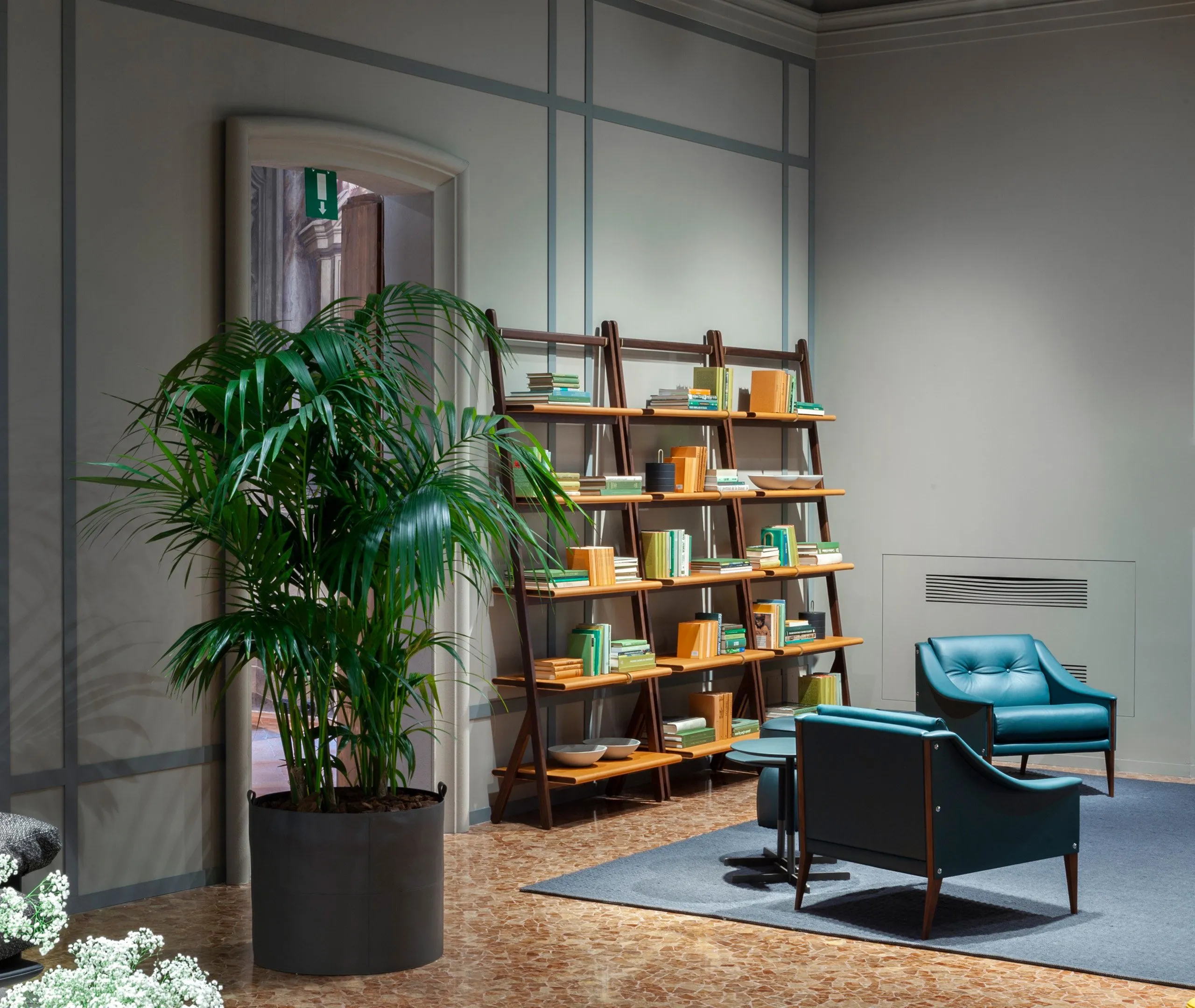 Ren High Bookcase - Light Brown, Saddle Leather