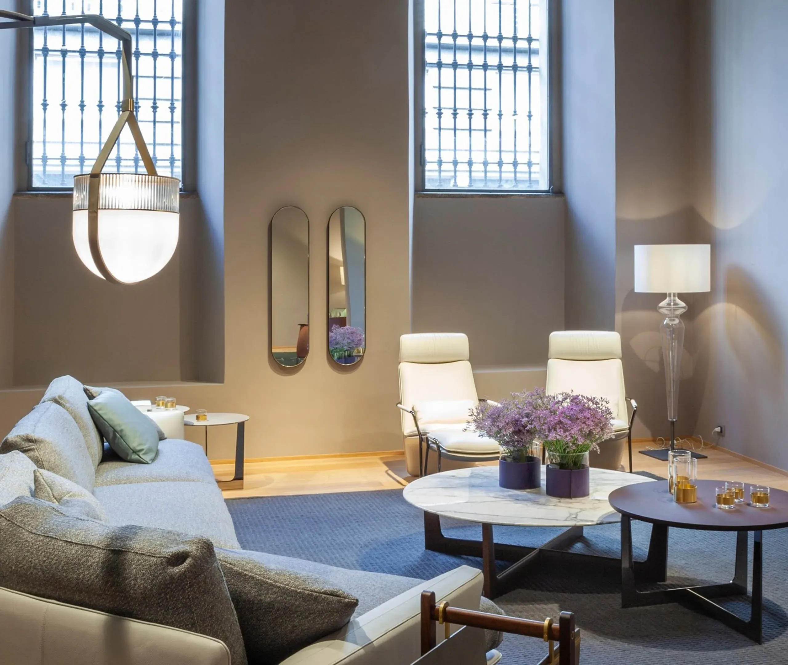 Ren Oval Mirror - Black, Leather