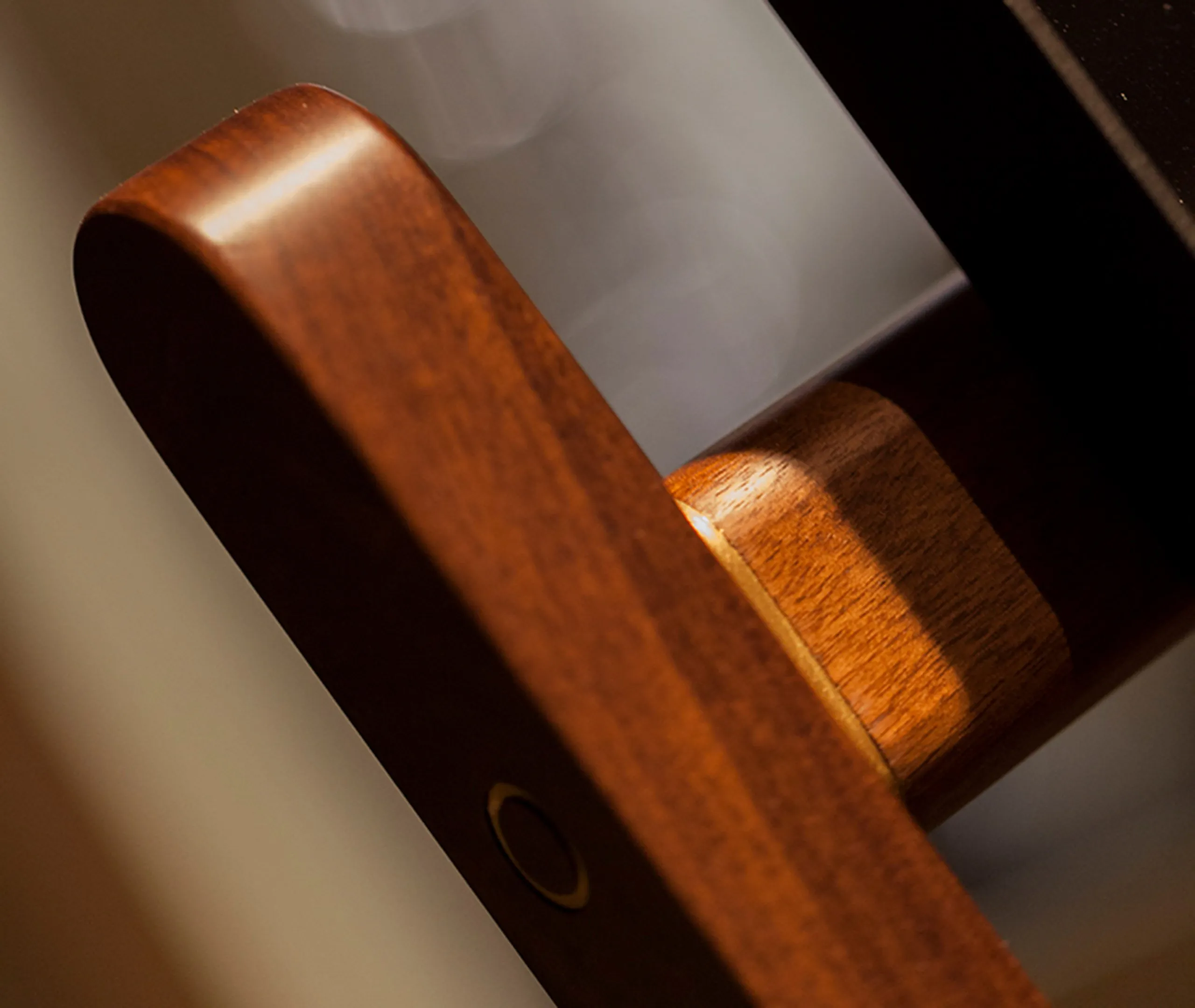 Ren Oval Standing Mirror with Shelf - Taupe, Leather