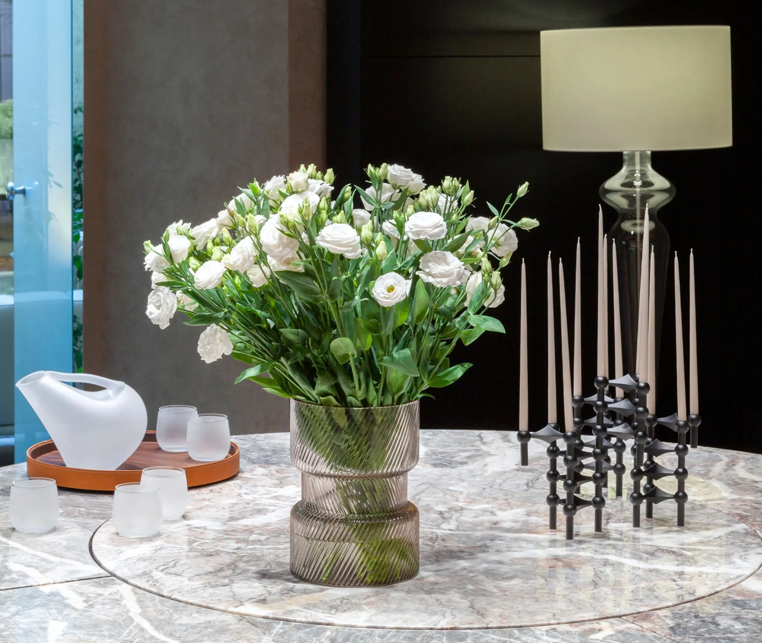 Rips Small Vase - Transparent Grey, Glass