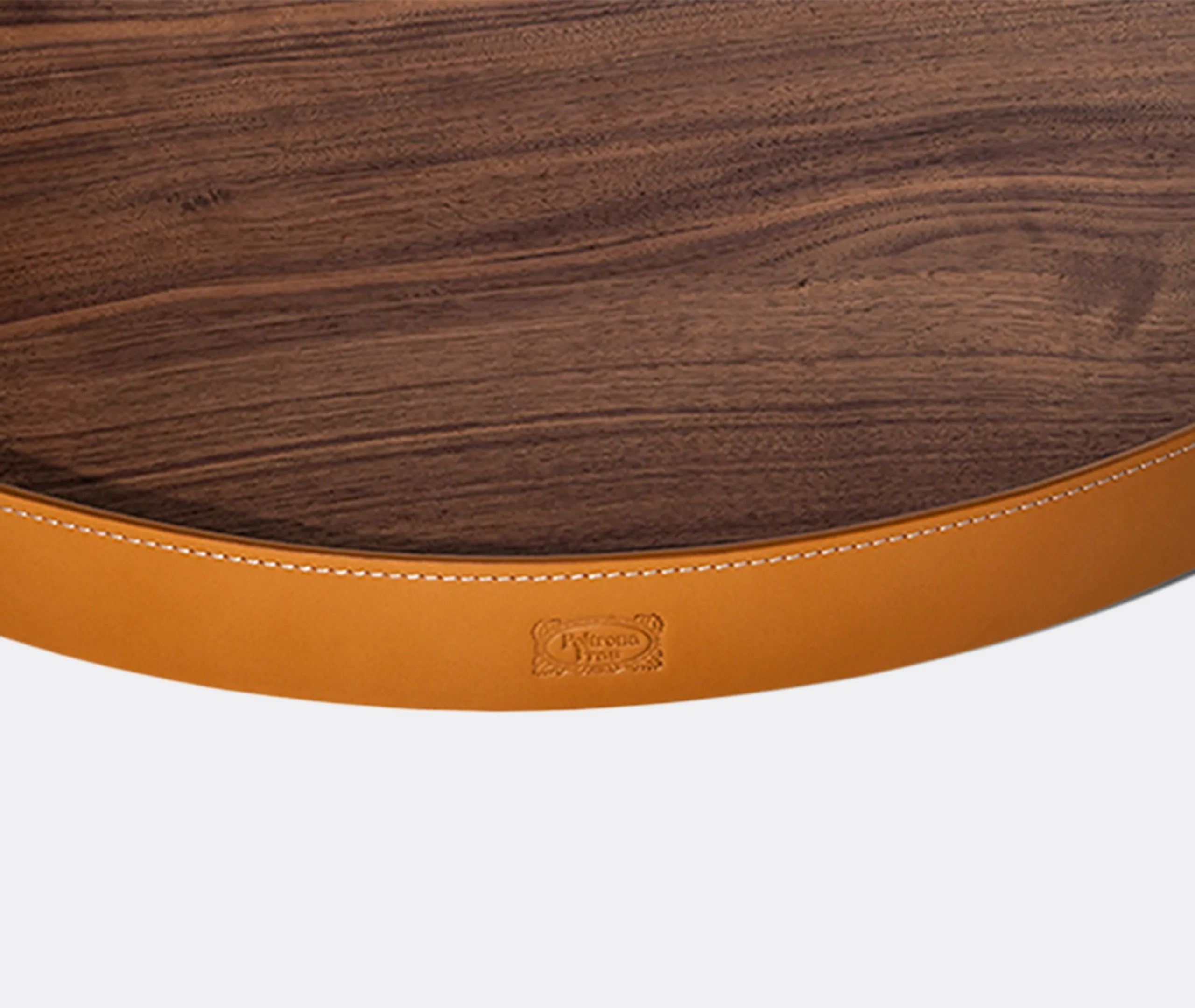 Round Serving Tray - Light Brown, Walnut