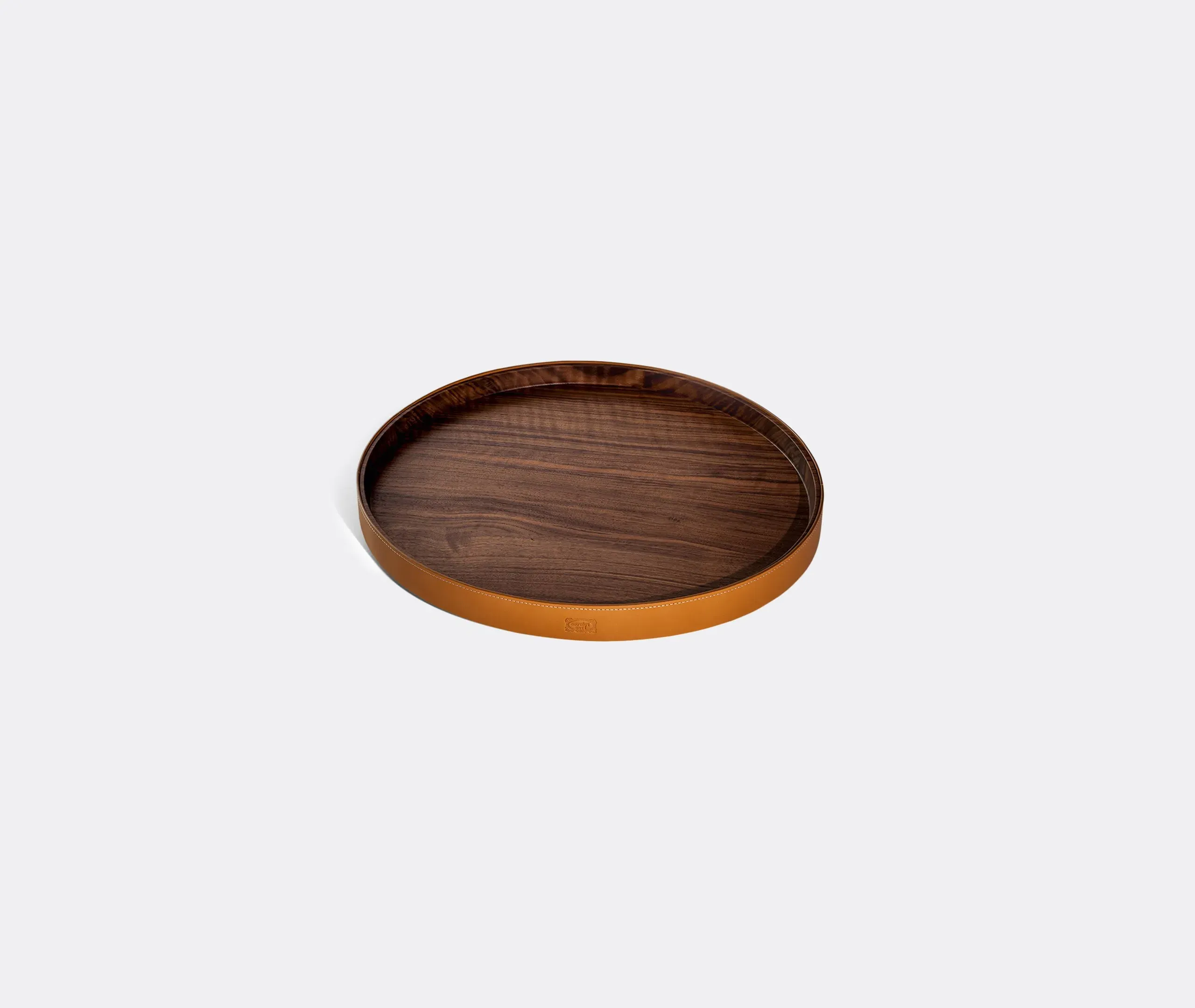 Round Serving Tray - Light Brown, Walnut image