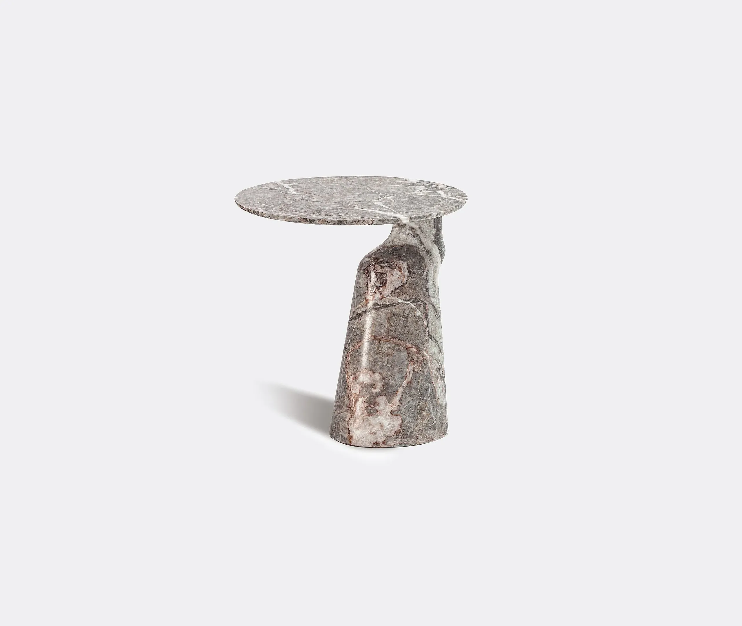 Round Side Table - Grey, Marble