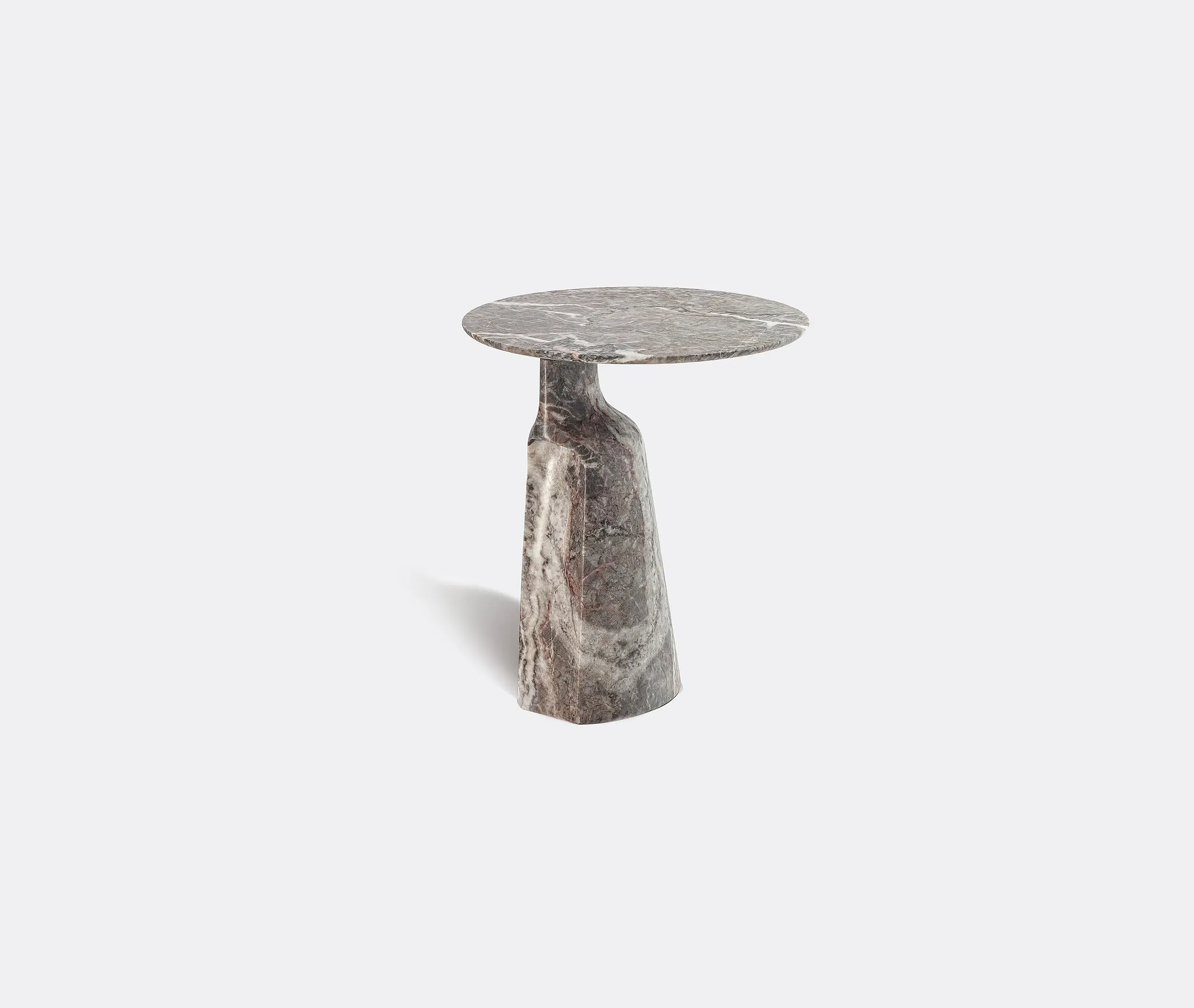 Round Side Table - Grey, Marble