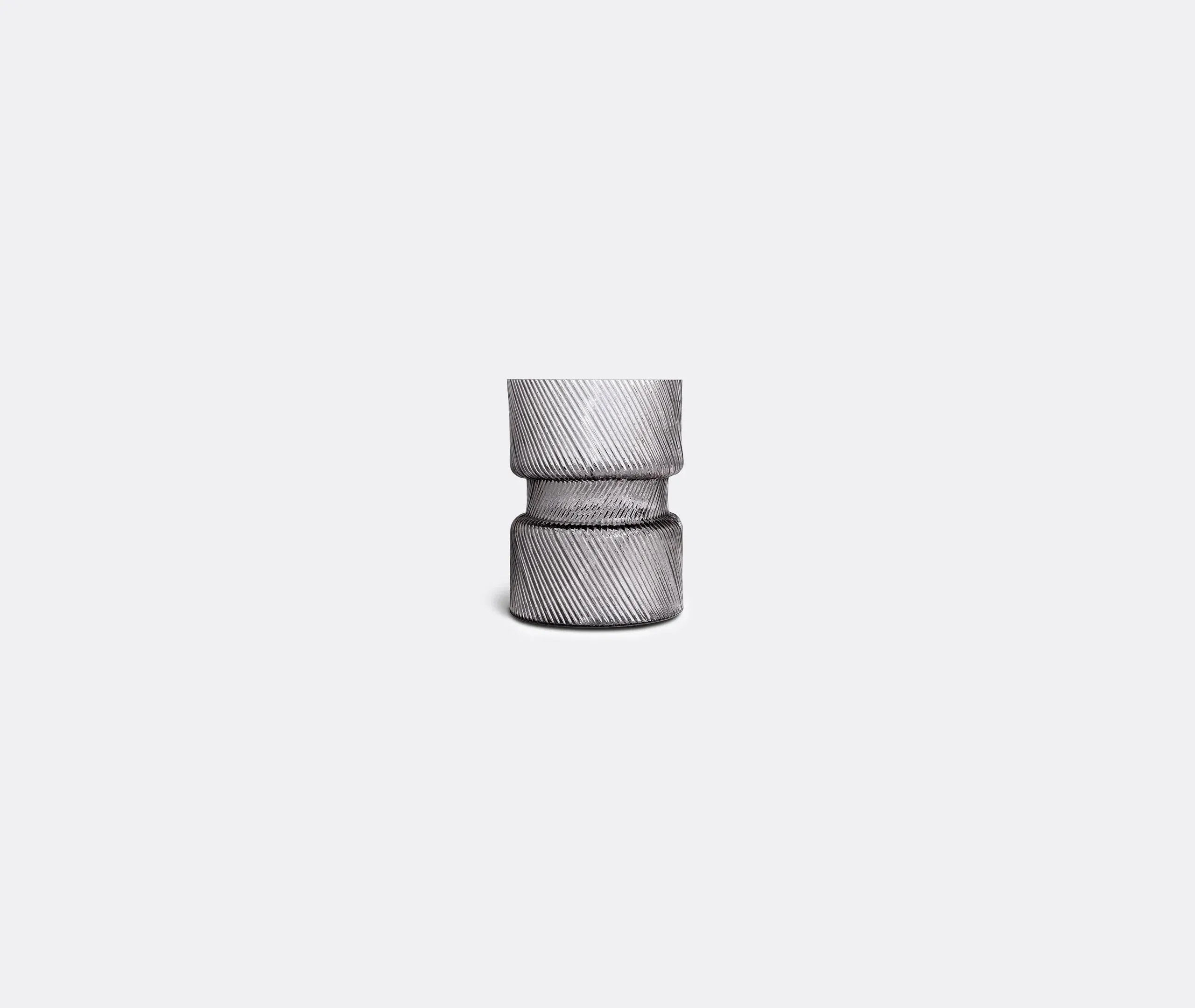 Small Glass Vase with Diagonal Lines - Grey image