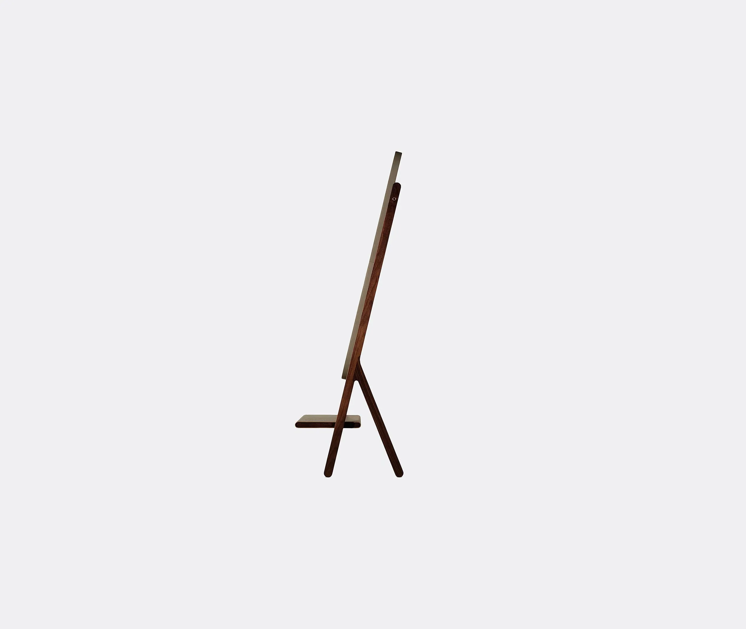 Standing Mirror with Shelf - Taupe, Leather