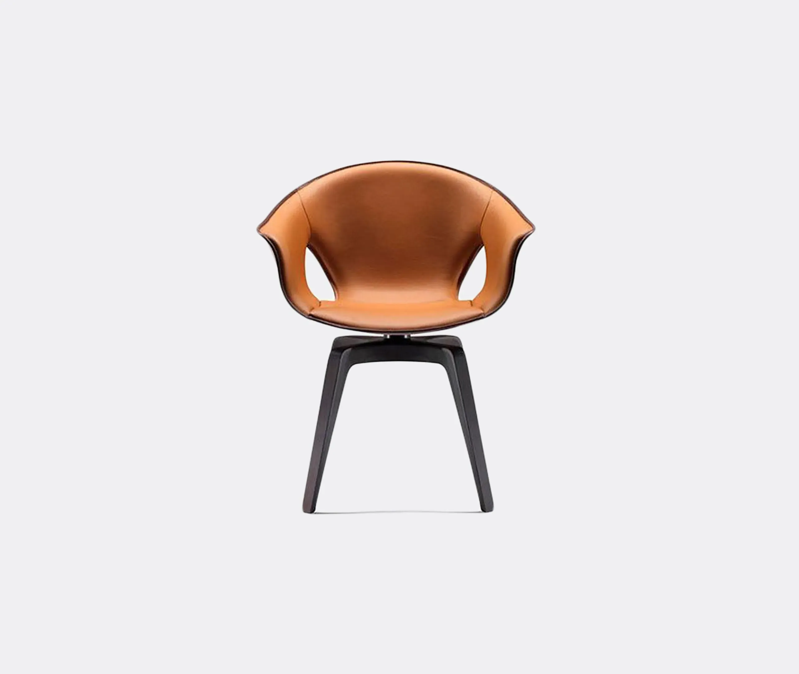 Swivel Armchair with 360° Rotation - Brown, Leather image