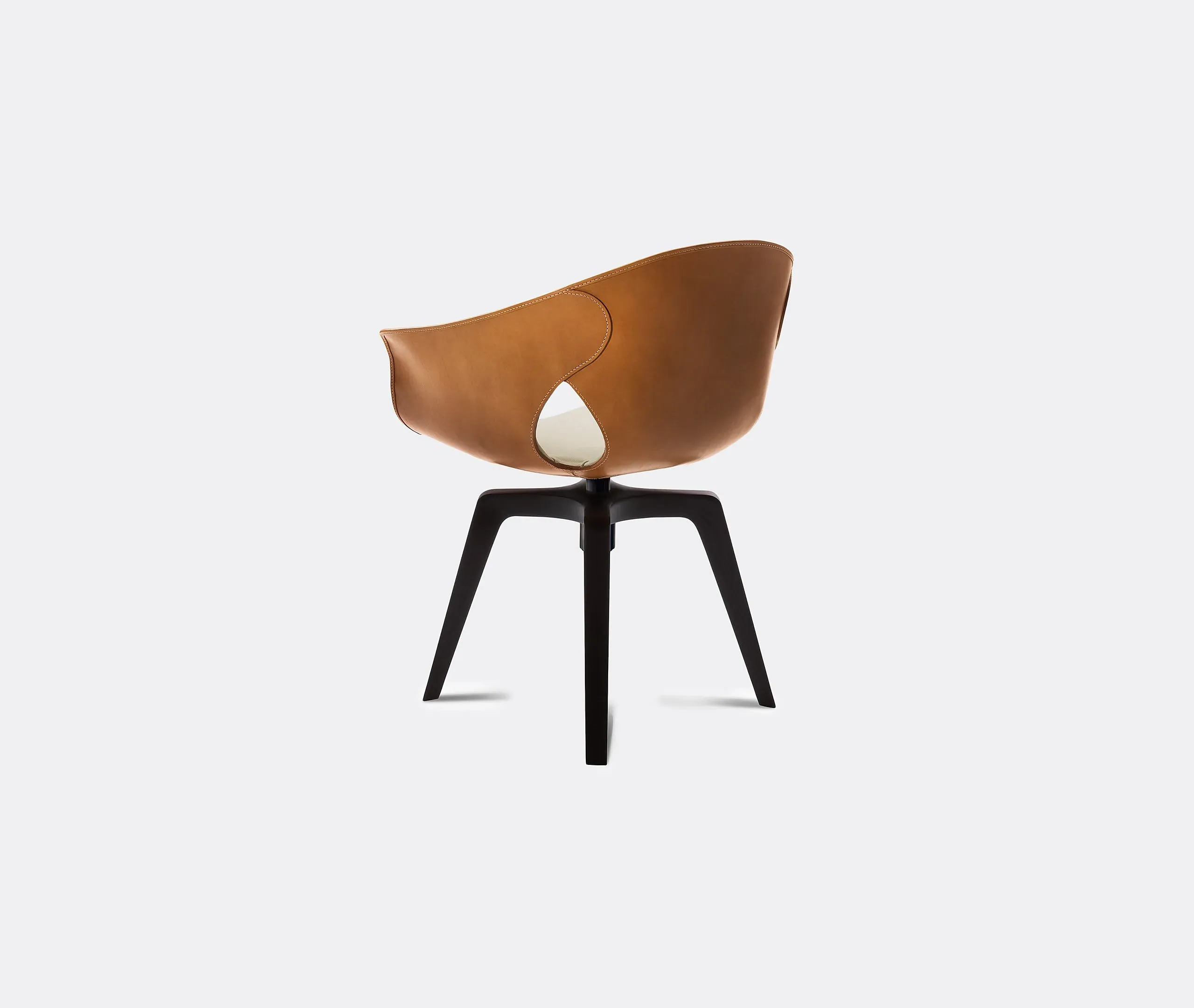 Swivel Armchair with 360° Rotation - White, Leather