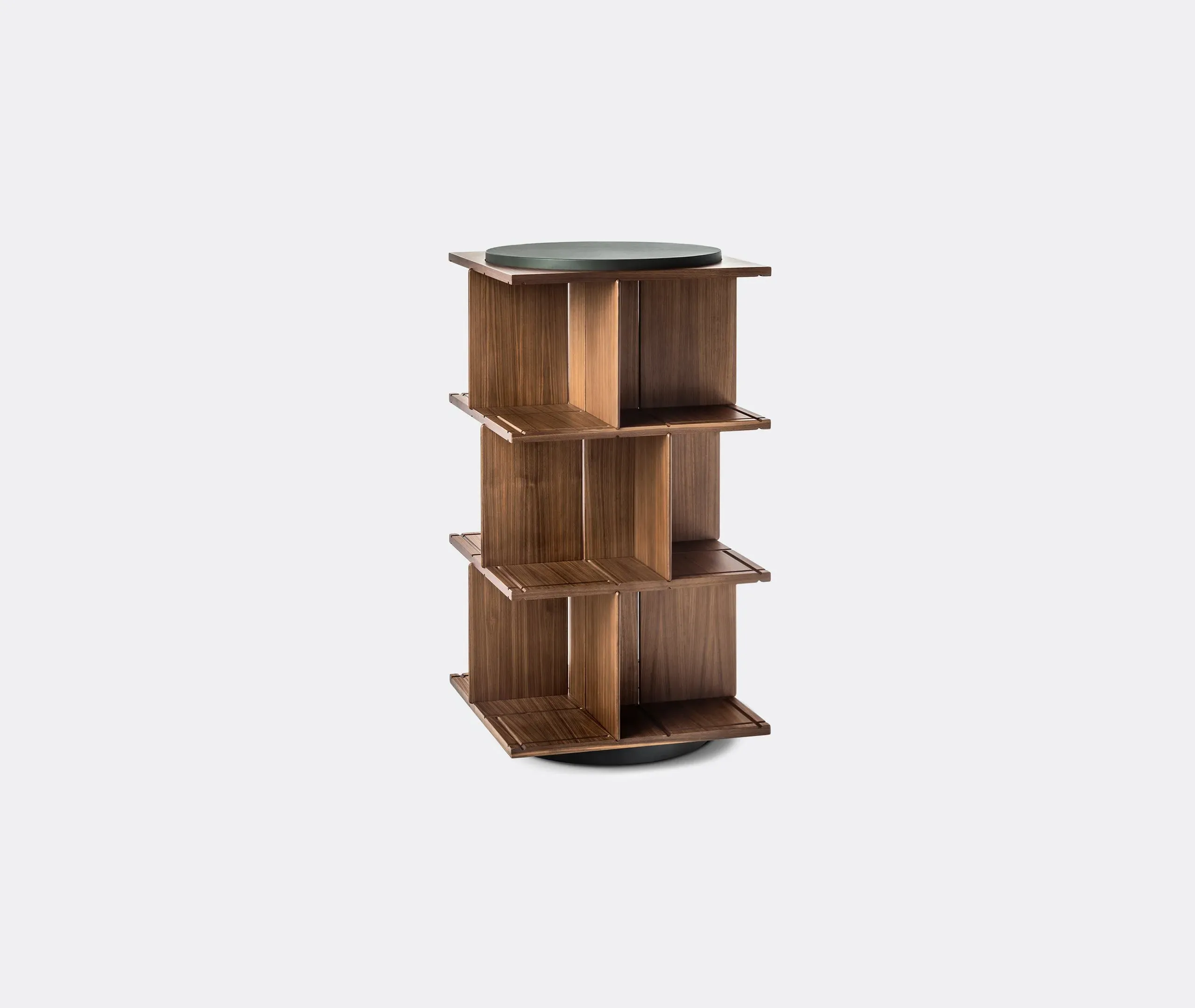 Swivel Bookcase with Storage - Walnut, Wood